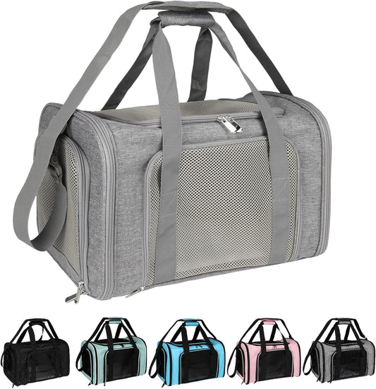 Top tasta Dog Cat Carrier Pet Carriers for Small Medium Large Cats Dogs Carrier Soft Sided Small Puppy Dog Carrier Portable Foldable Airline Approved Dog Cat Travel Carrier Grey Medium
