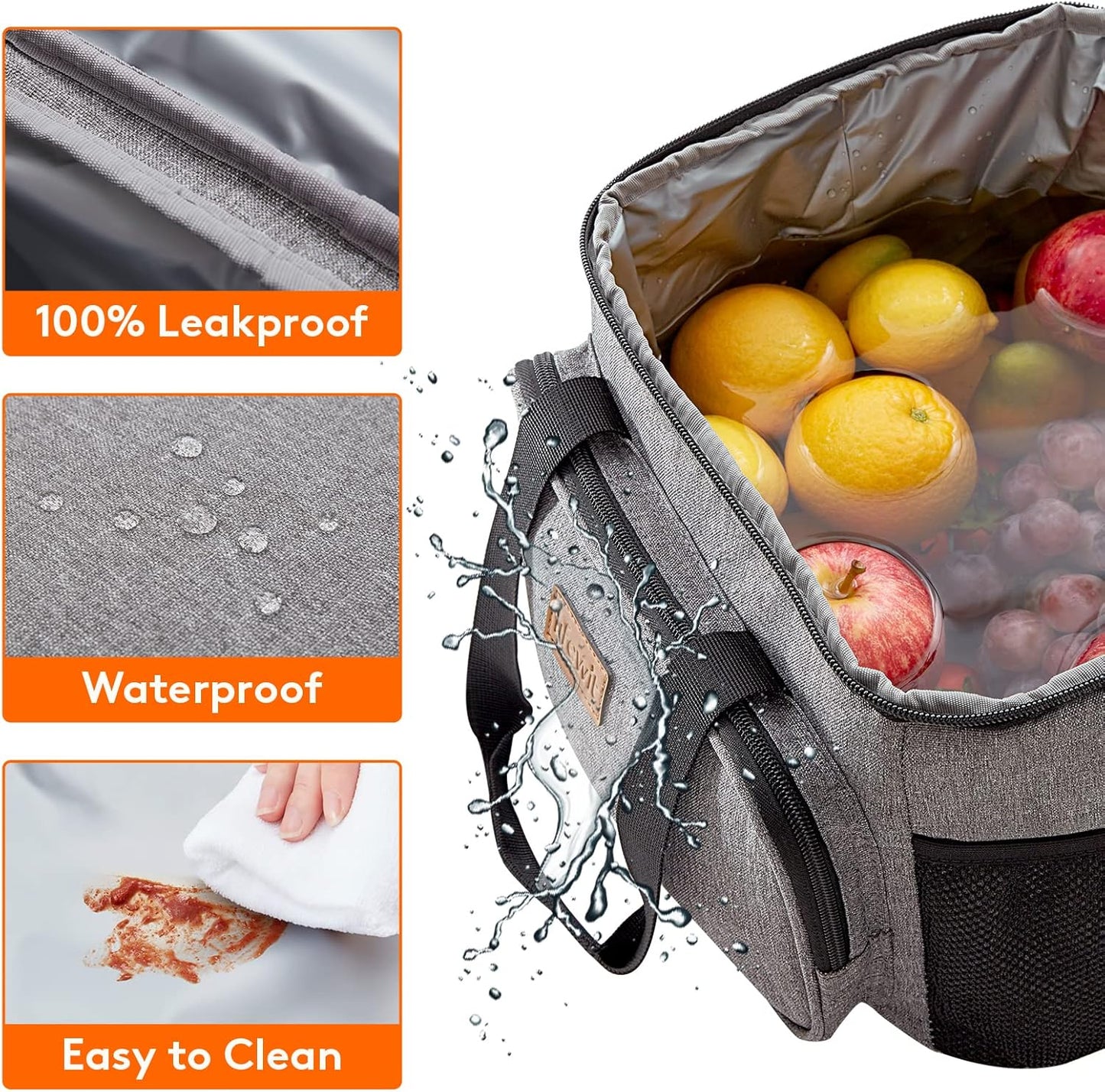 Lifewit Lunch Bag for Men, Insulated Lunch Box Leakproof Soft Cooler Cooling Tote for Adult Women, Waterproof Reusable Lunch Bags for Work Office Outdoor Picnic Camping, Black, 12-Can (9L)