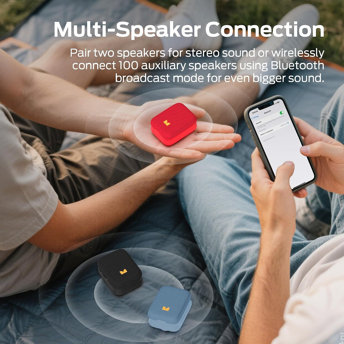 Monster Blaster Atom Wearable Bluetooth Speaker with Mics for Hands-Free Calls, IPX5 Waterproof, Compact and Portable Speaker for Workout, Cycling (Red)
