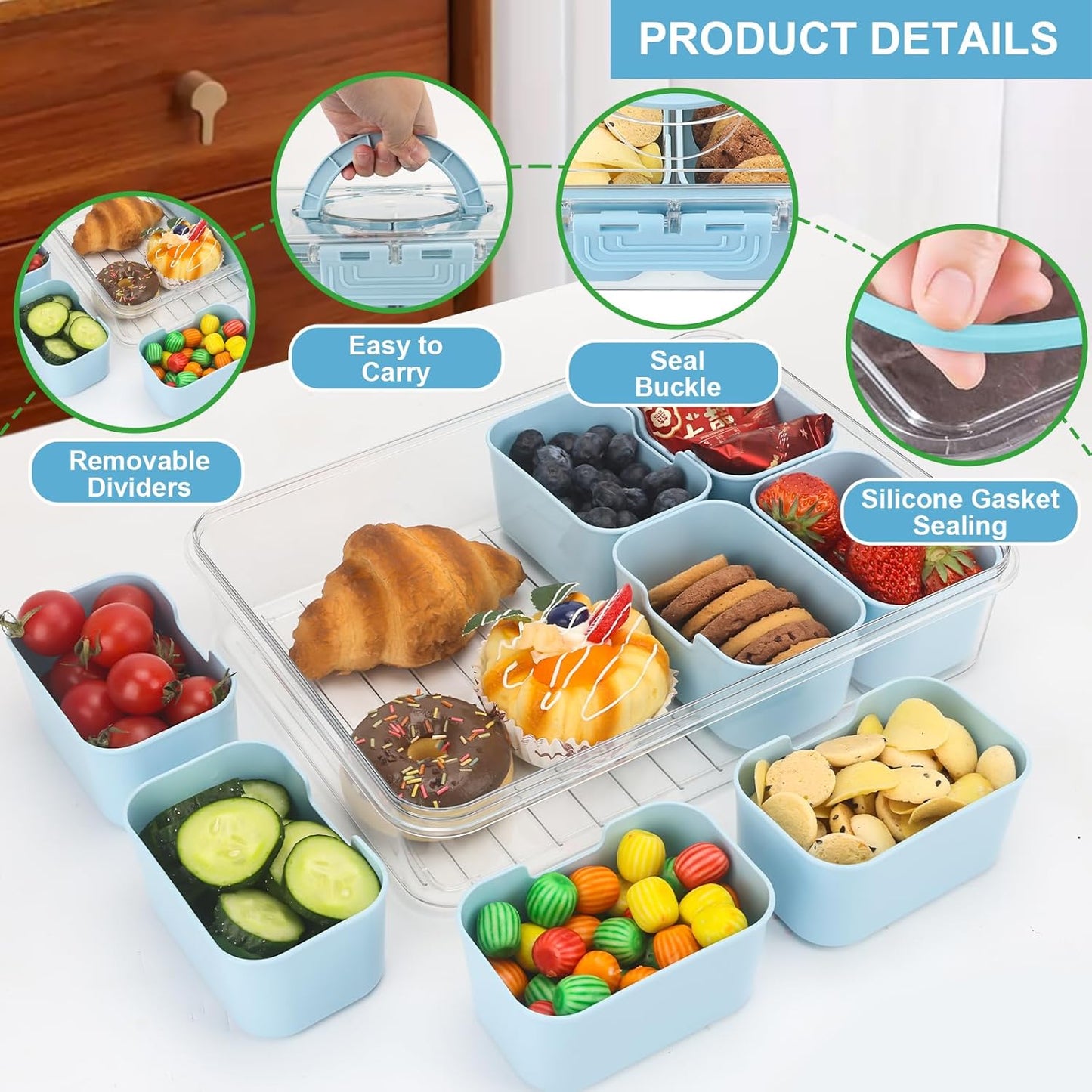 Purilite Select Clear Compartmentalized Snack Box