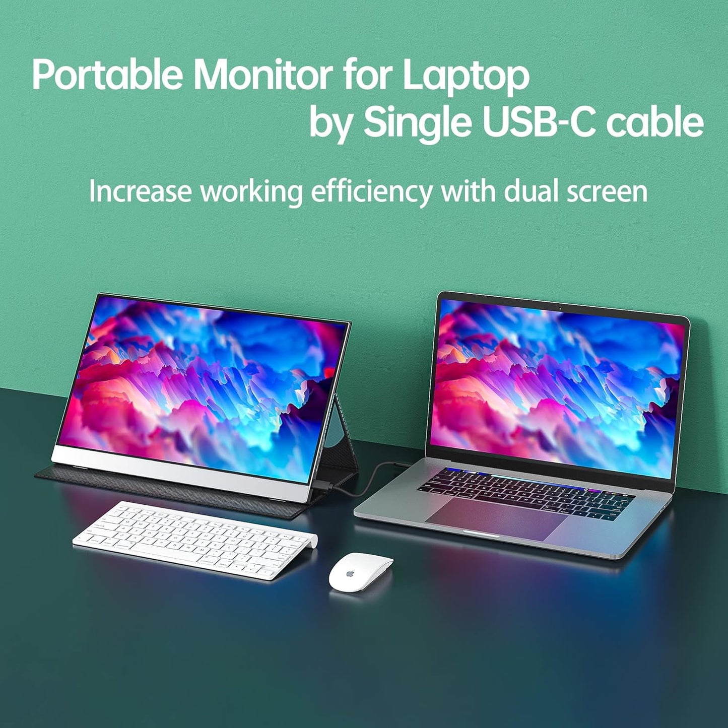 cocopar Portable Monitor 18.5 inch 1080P 100Hz 72% NTSC USB-C HDMI Large Portable Monitor for Laptop MacBook Xbox PS4/5 Switch