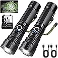 990000 High Lumens Rechargeable Flashlight,Super Bright Led Flashlights with 5 Modes,Brightest High Power Flash Light & 12 Hours Runtime,Powerful IPX6 Waterproof Lampe De Poche for Camping,Hiking
