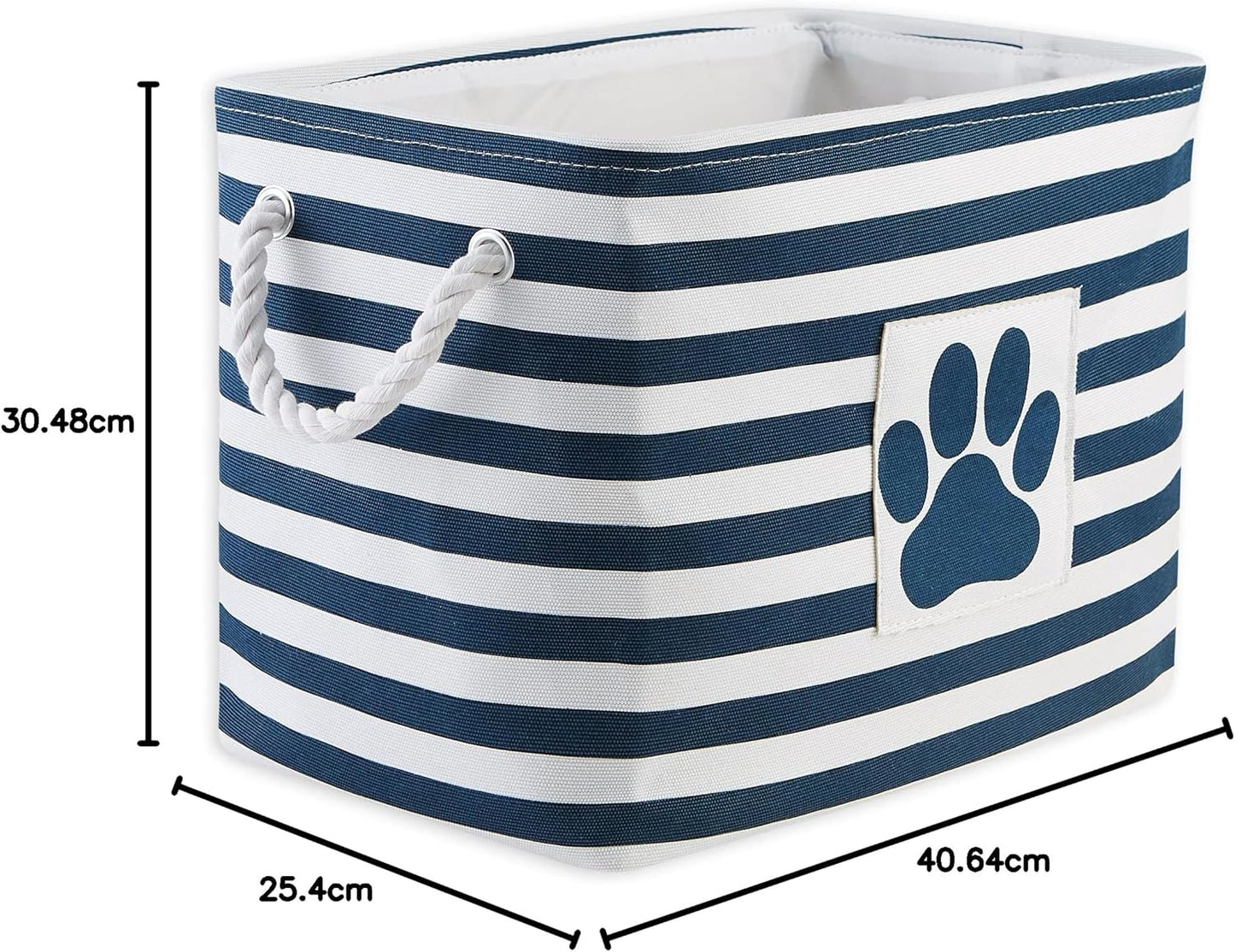 DII Bone Dry RoundSmall Pet Toy and Accessory Storage Bin, 12"(Dia) x9(H), Collapsible Organizer Storage Basket for Home Decor, Pet Toy, Blankets, Leashes and Food-Gray Stripes