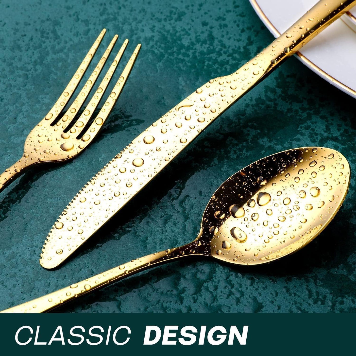 Purilite Select 24-Piece Gold Silverware Set