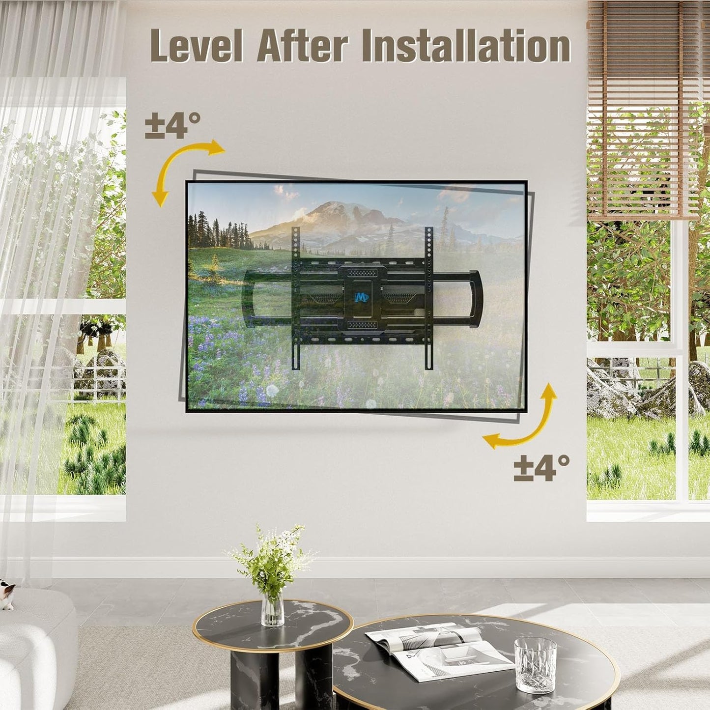 Mounting Dream TV Mount Bracket for Most 42-82 Inch Flat Screen TVs, Full Motion TV Wall Mounts with Swivel Articulating Dual Arms, Max VESA 600x400mm, 100 LBS Loading, Fits 16" Wood Studs, MD2296