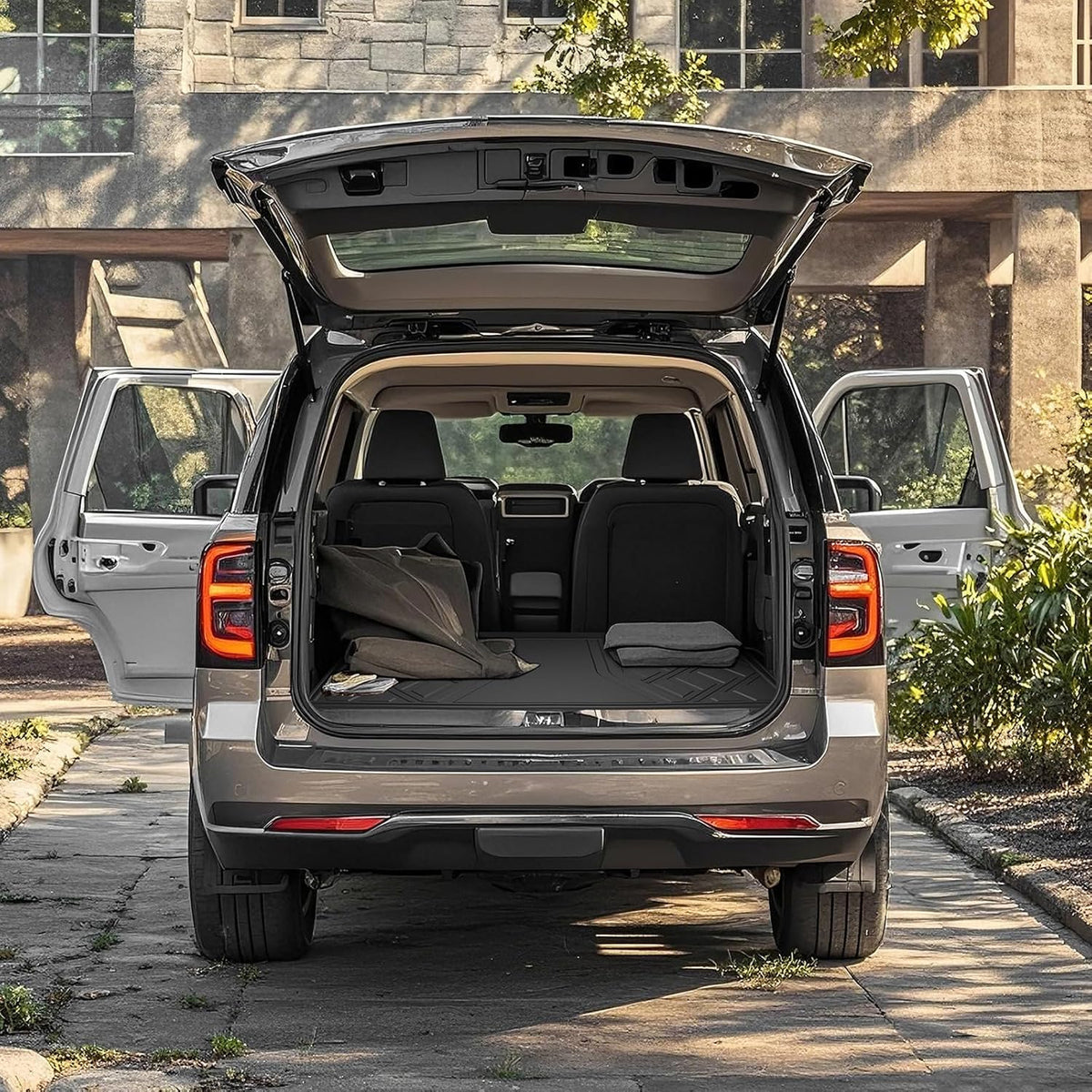 AOMSAZTO Floor Mats & Trunk Mat for 2024 2025 Chevy Equinox EV (Non Fuel),TPE All Weather Protection 2 Rows Car Floor Liners with Cargo Liner for Chevrolet Equinox EV (Non Fuel) - PuriLite