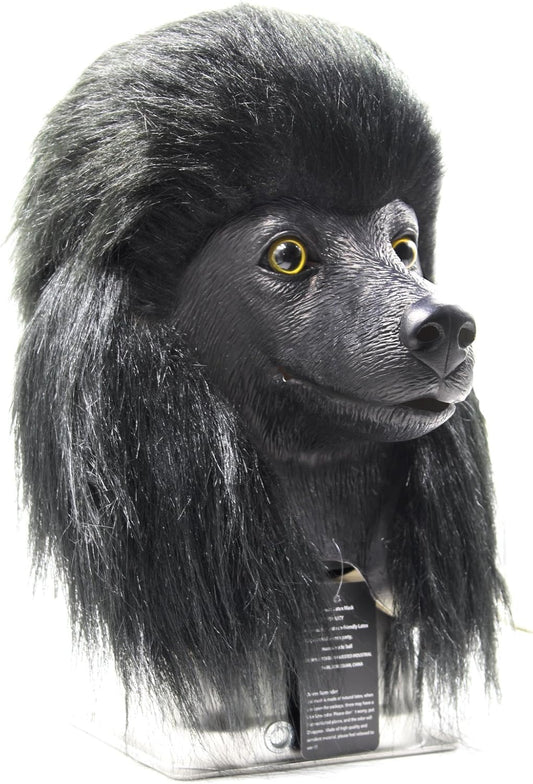Dog Mask Poodle Head Face Costume Novelty Halloween Party Dressing Up Masks For Adults And Kids (black poodle) - PuriLite
