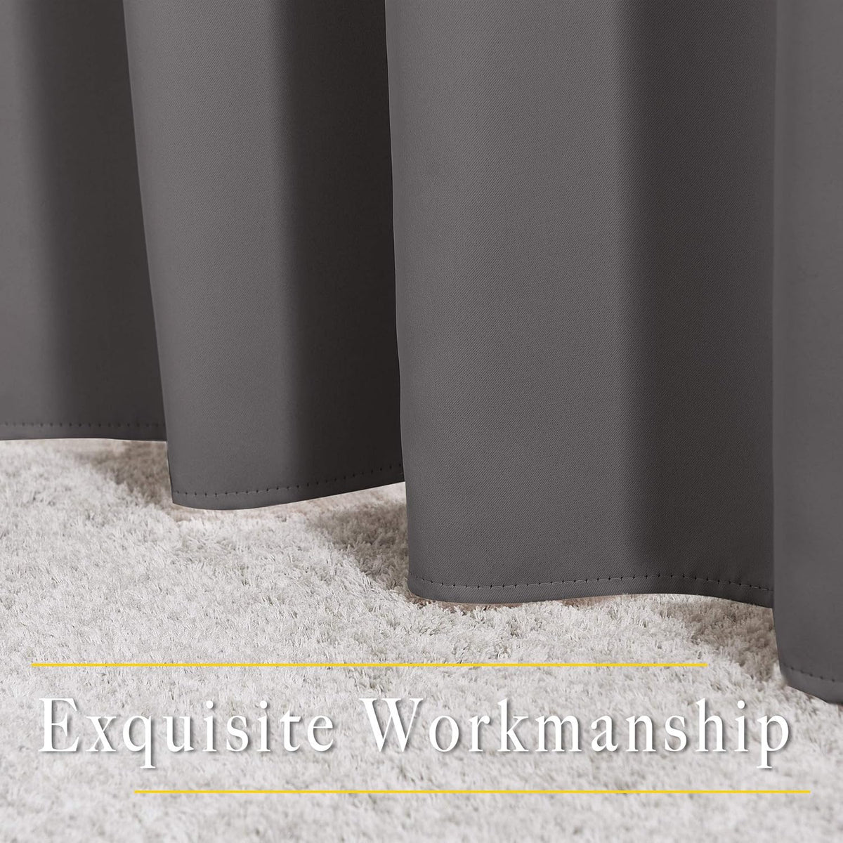 NICETOWN Blackout Curtains 2 Panels for Bedroom- Thermal Insulated Grommet Blackout Curtains 63 Inches Long for Living Room/Kitchen Rideaux occultants (2 Panels, W42 x L63 -Inch,Grey) - PuriLite