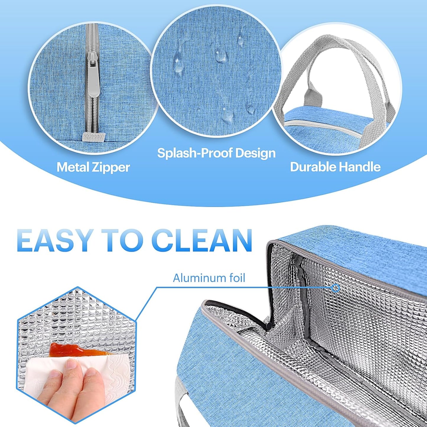 Lunch Bag for Women & Men Adult Insulated Lunch Box, Small Leakproof Cooler Food Lunch Containers Reusable High Capacity Lunch Tote Bags for Work, Travel, Outdoor