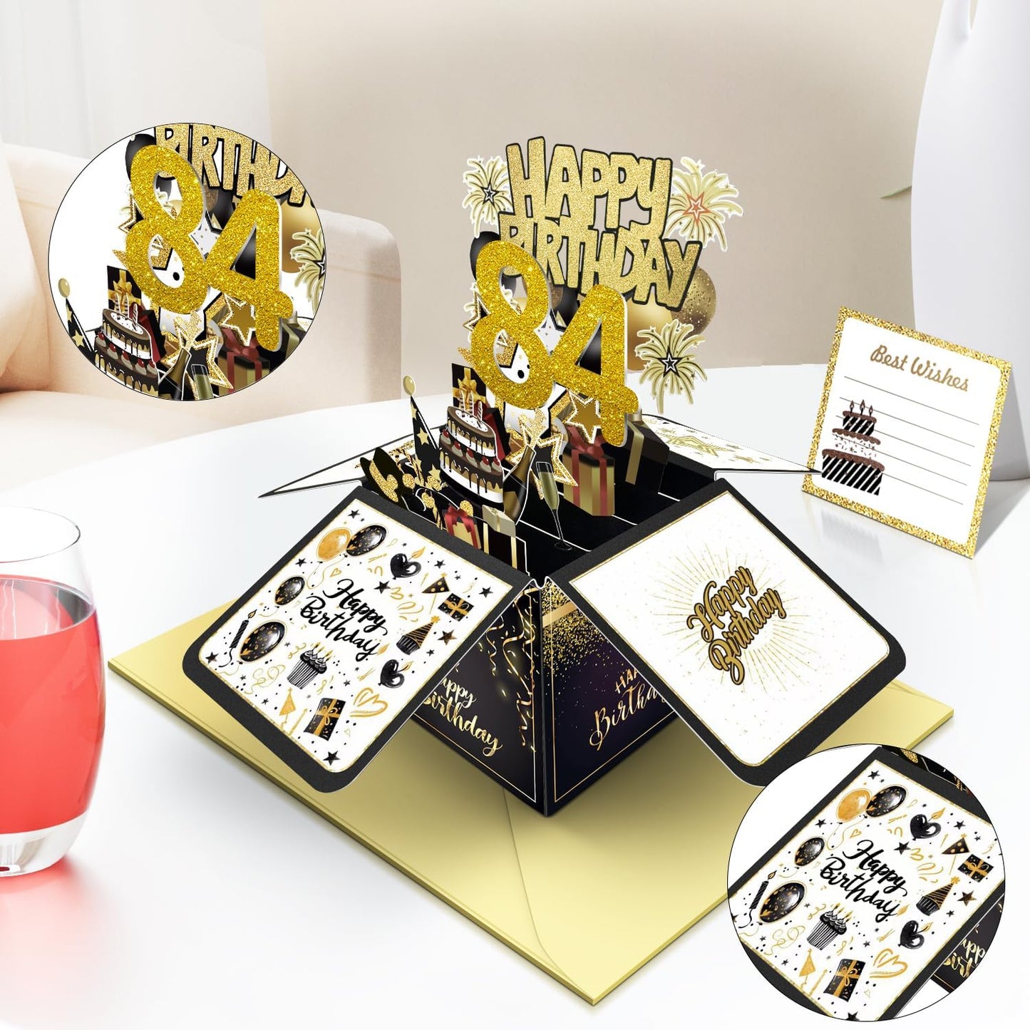 70th Birthday Card, 70th Birthday Decorations for Women Men, Happy Birthday 3D Cards for 70 Year Old Grandpa Grandma, Birthday Gift Box for Mother Dad