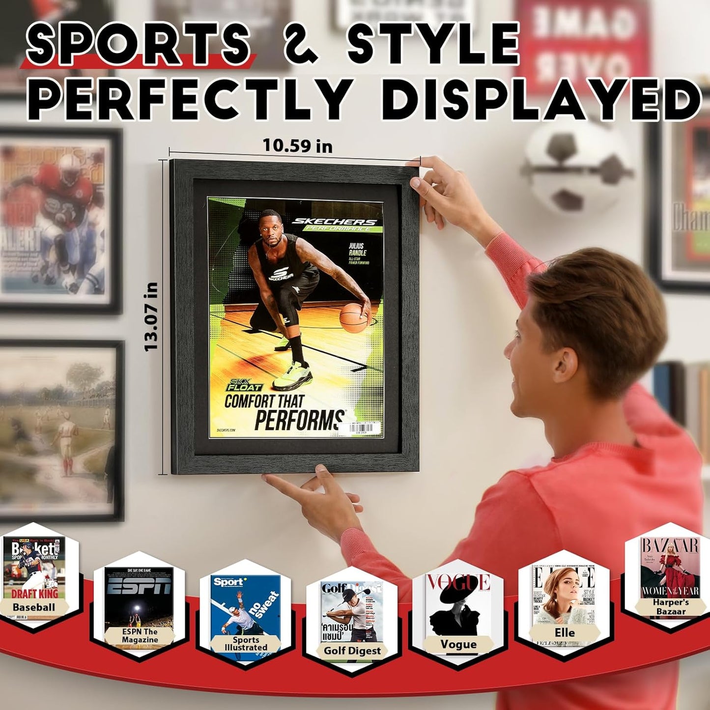 JupDec Baseball Display Case, Clear Cube Baseball Holder with Wooden Base, Autograph Baseball Stand Box for Single Ball, Acacia Wood, Brown, 1 Pack