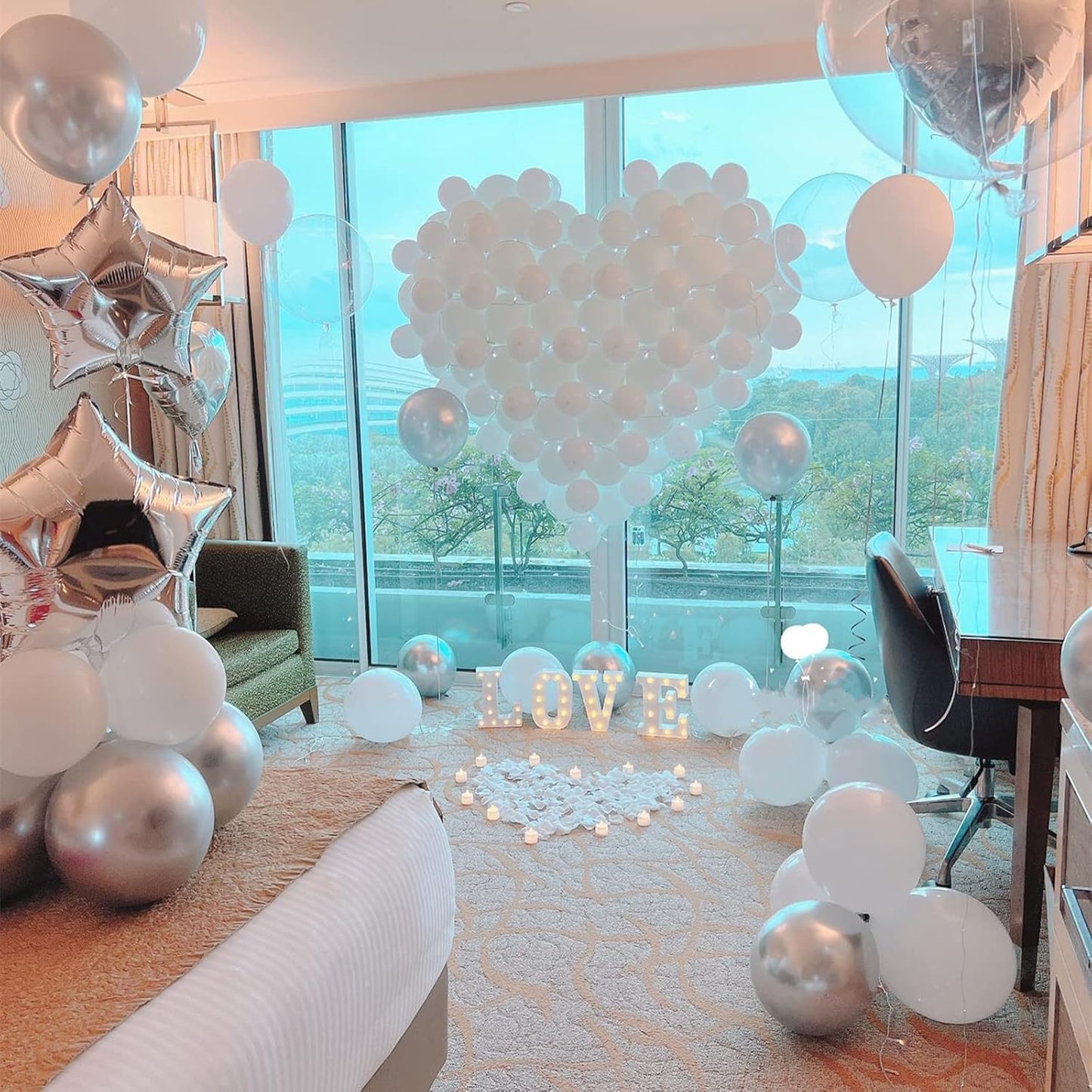 Gold Metallic Chrome Latex Balloon Arch Kit, 102PCS 18In 12In 10In 5In Arch Garland For Festival Picnic, Engagement, Wedding, Birthday Party, Gold Theme Anniversary Decoration With 33FT Ribbon