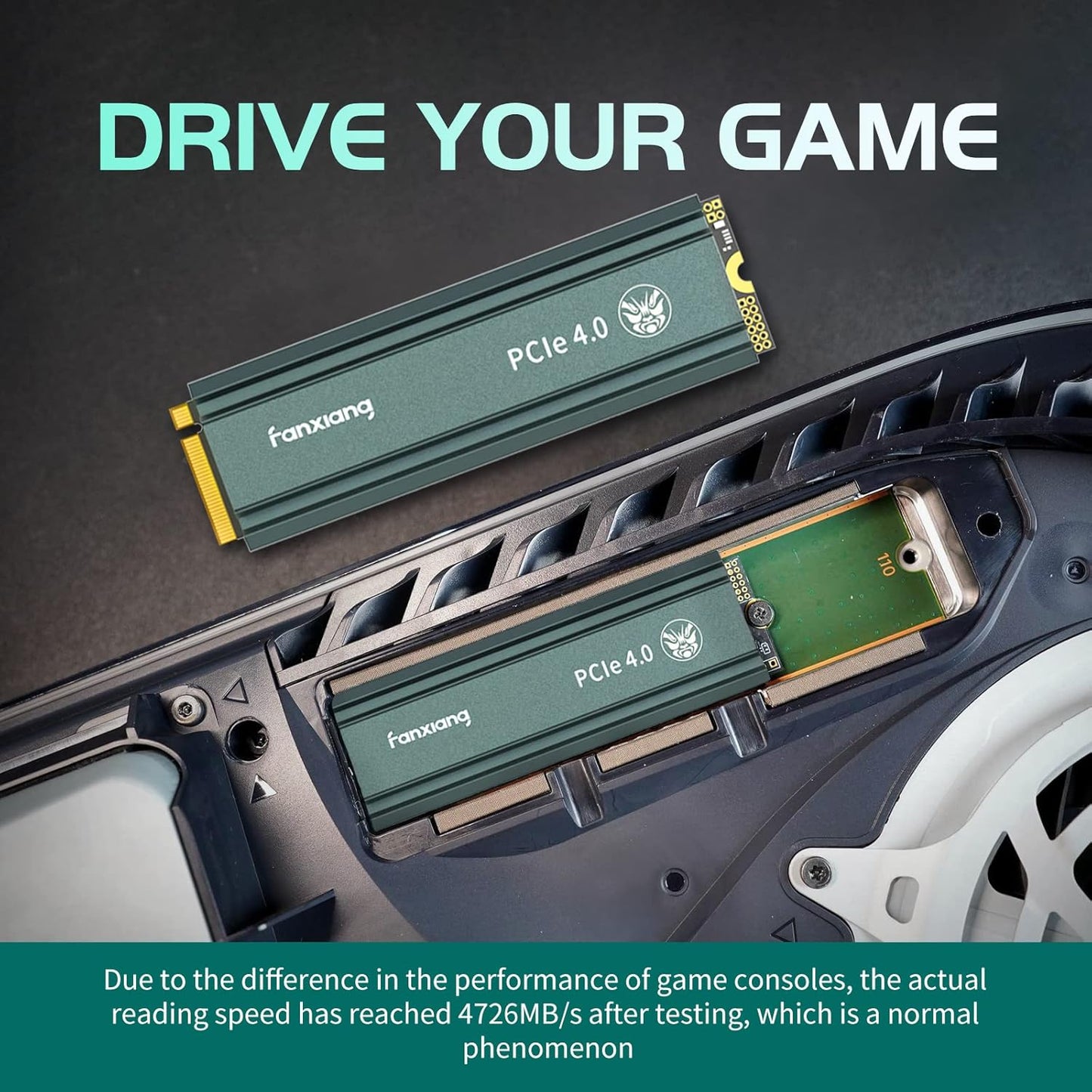 fanxiang S660 M.2 SSD 2TB NVMe for PS5 with Heatsink, Up to 4800MB/s, 3D NAND TLC, PCIe Gen4 Internal Solid State Drive,SLC Cache