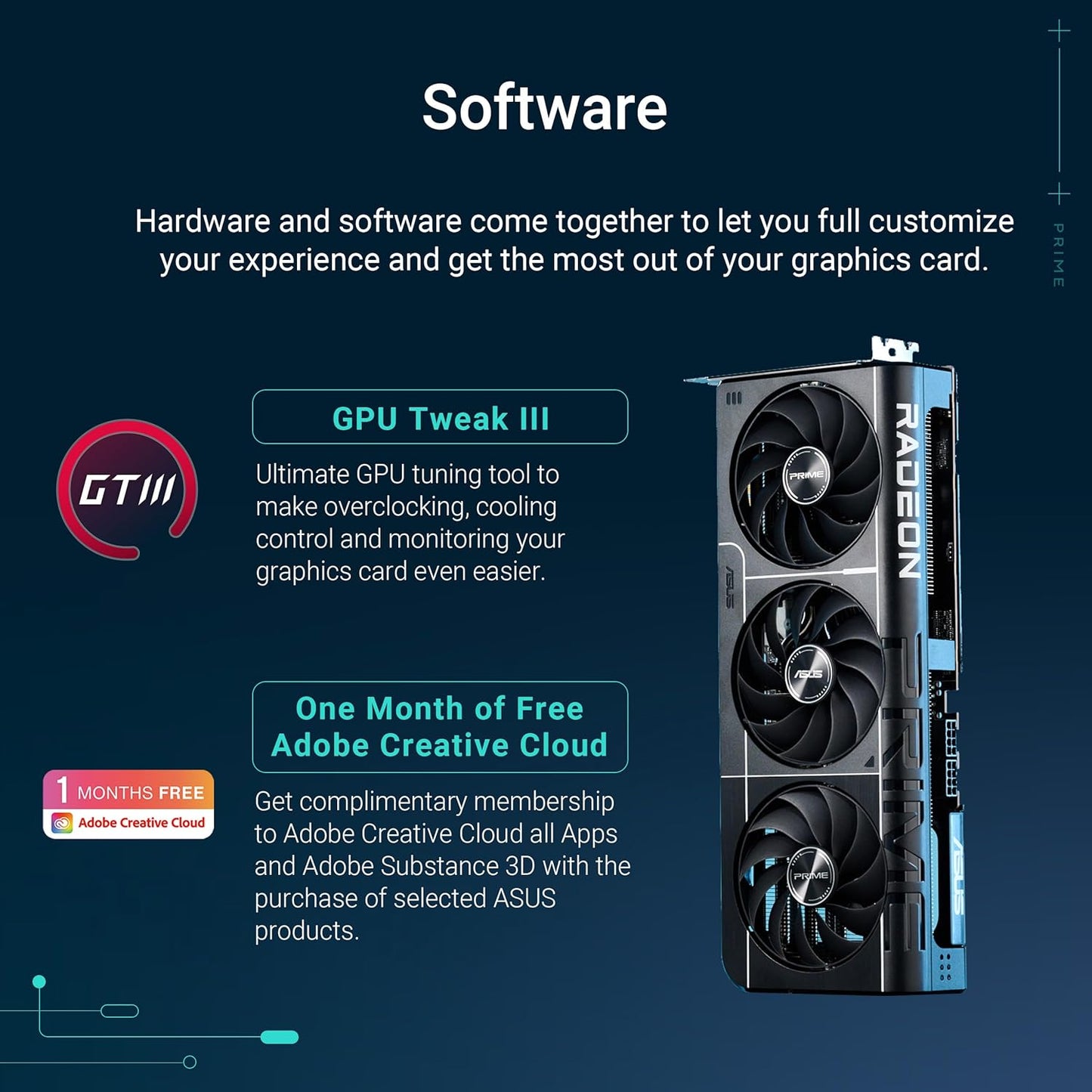 ASUS Prime Radeon™ RX 9060 XT 16GB GDDR6 OC Edition Graphics Card (PCIe 5.0, HDMI/DP 2.1, 2.5-Slot Design, axial-tech Fans, Dual Ball Fan Bearings, Dual BIOS, ASUS GPU Guard)
