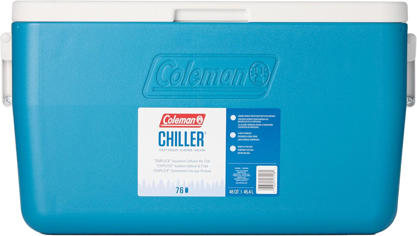 Coleman Chiller Series Insulated Portable Cooler, Hard Cooler with Ice Retention & Handle - Great for Camping, Tailgating, Beach, Picnic, Groceries, Boating & More