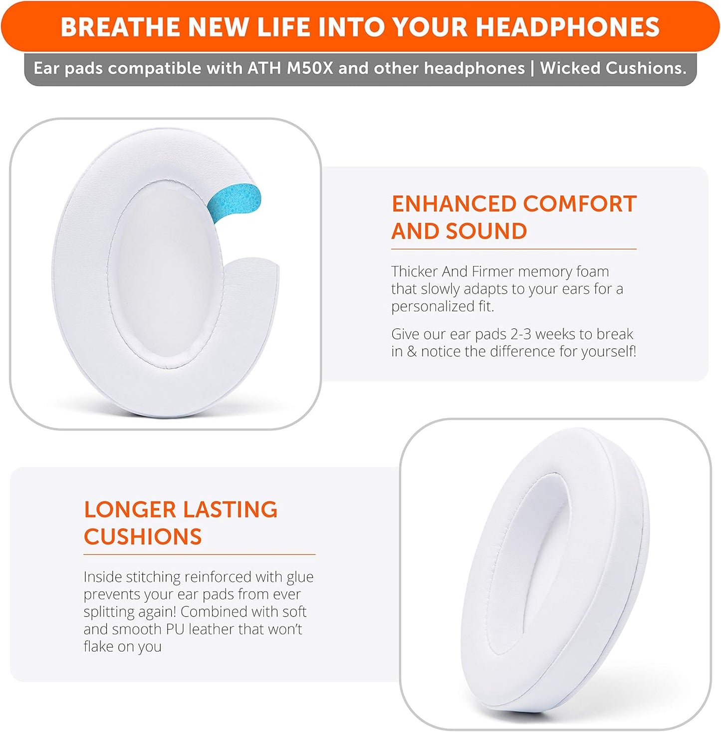WC PadZ - The Ultimate Upgraded Earpads by Wicked Cushions - Compatible with Audio Technica, HyperX, SteelSeries Arctis & More - Extra Thick - Bigger Opening - Softer Memory Foam | (Speed Racer)