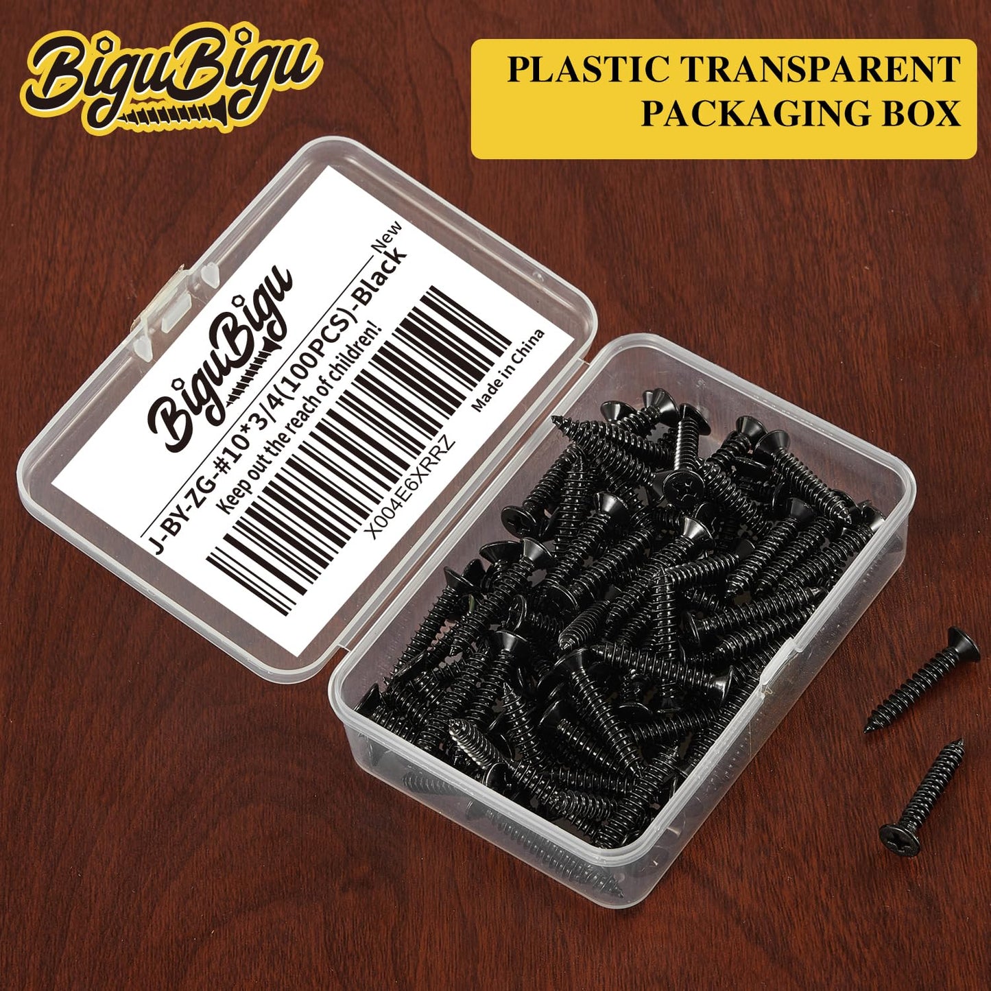 #4 * 2" Wood Screws, Flat Head Phillips Black Stainless Steel, 100Pcs Corrosion Resistant for Wood, Drywall Applications, and Outdoor Use