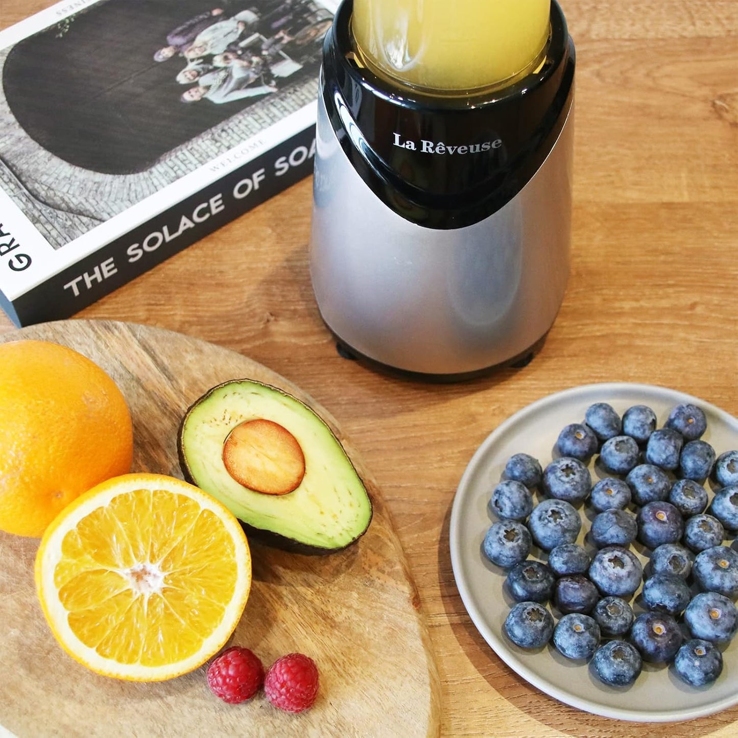 La Reveuse Smoothies Blender Personal Size 300 Watts with 2 Pieces 18 oz BPA Free Portable Travel Sports Bottles (Silver 2 Cups)