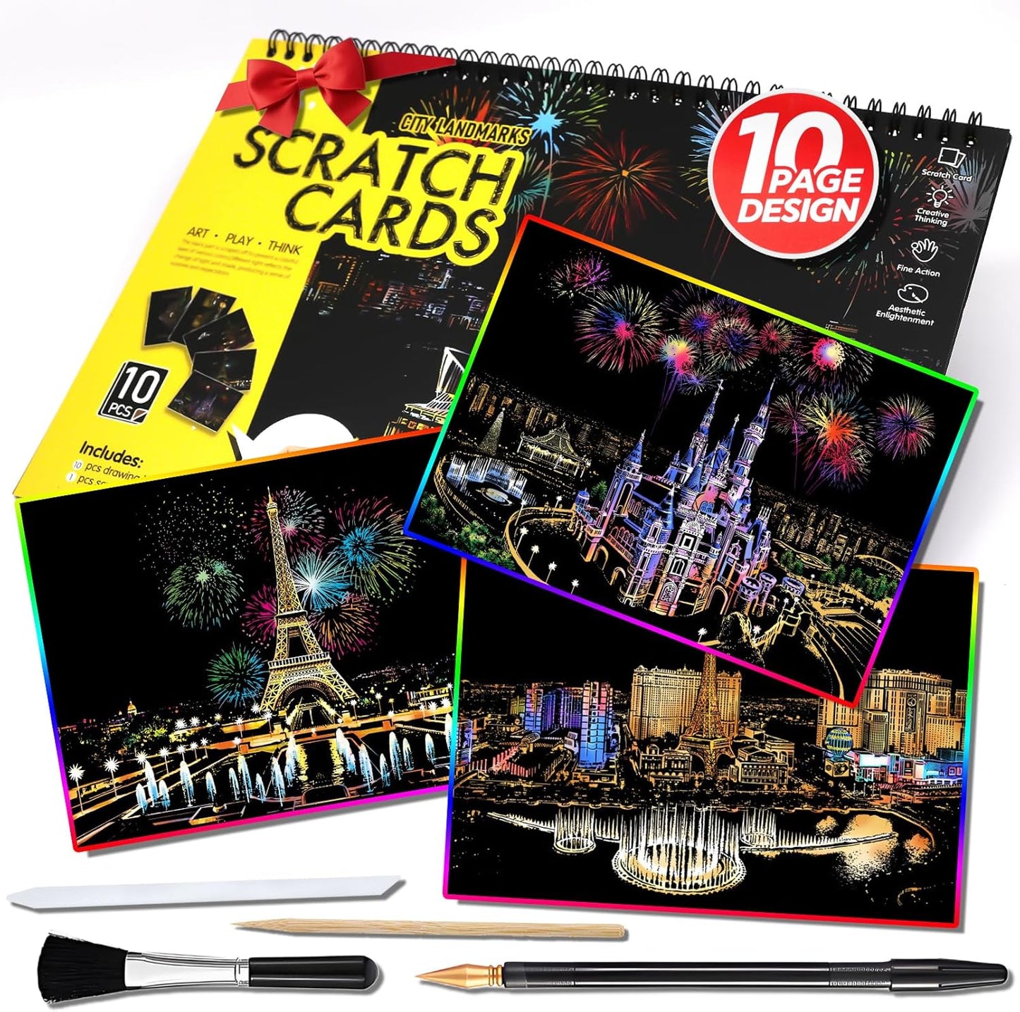 Purilite Select 20 PCS Cityscape Scratch Art Book