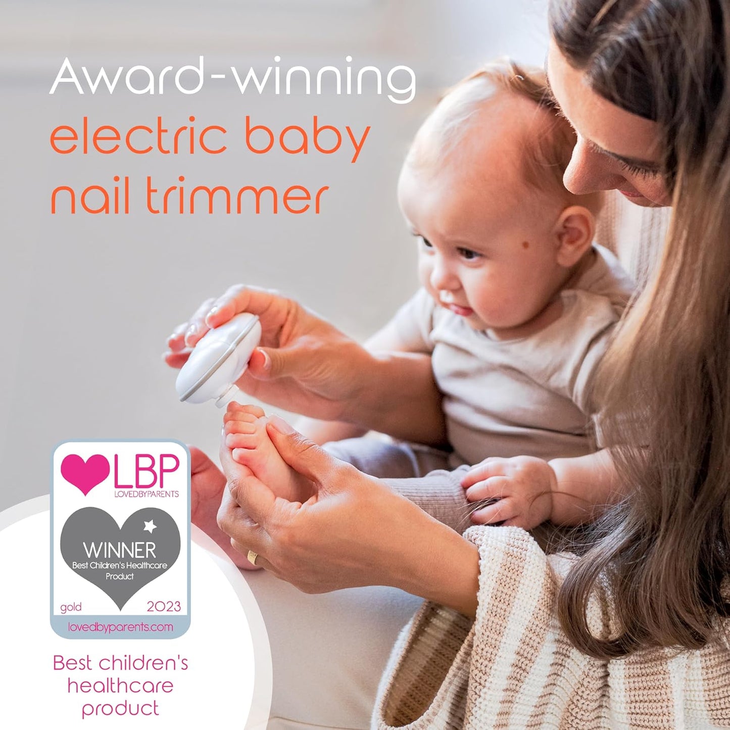 Cherish Baby Care Award-Winning Electric Nail File Baby (0-12 Months) - WIth Automatic Safety Stop, Storage Case and 4 Filing Pads, Baby Grooming Kit Newborn, Newborn Essentials & Baby Must Haves