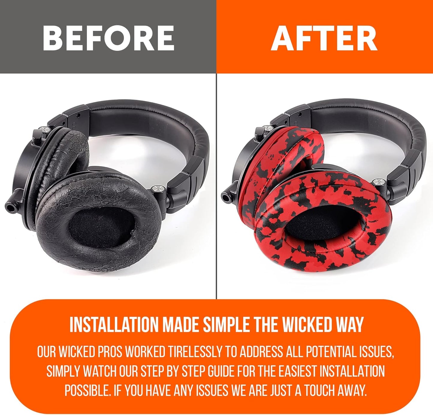 WC PadZ - The Ultimate Upgraded Earpads by Wicked Cushions - Compatible with Audio Technica, HyperX, SteelSeries Arctis & More - Extra Thick - Bigger Opening - Softer Memory Foam | (90s Black)