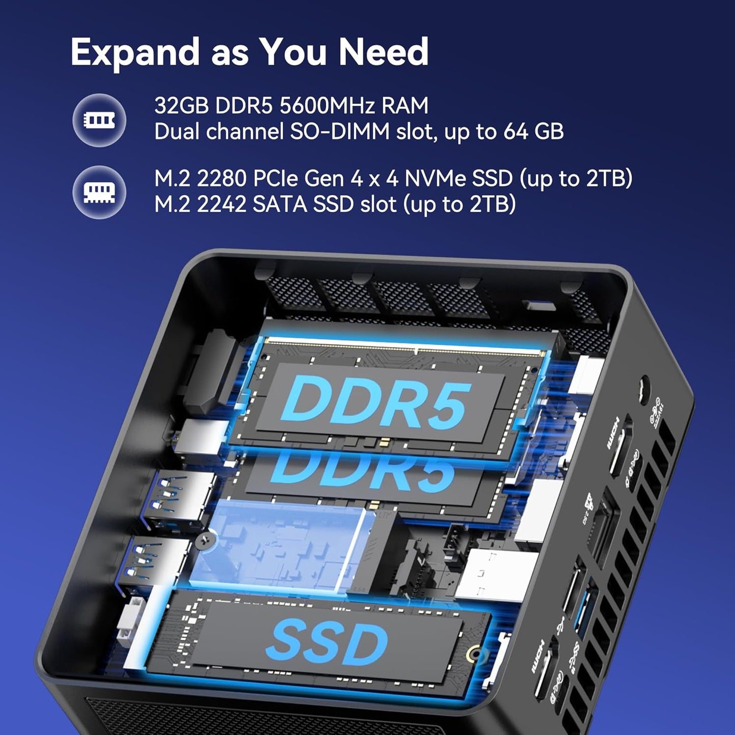 GEEKOM IT15 Mini PC (3-Year Quality Support) with The Most Powerful 15th Gen Intel Core Ultra9-285H, 32GB DDR5& 2TB M.2 2280 NVMe Gen4*4 SSD, Mini Desktop Win11 Pro, WiFi7/BT5.4/Dual 2.5G LAN/USB4/8K