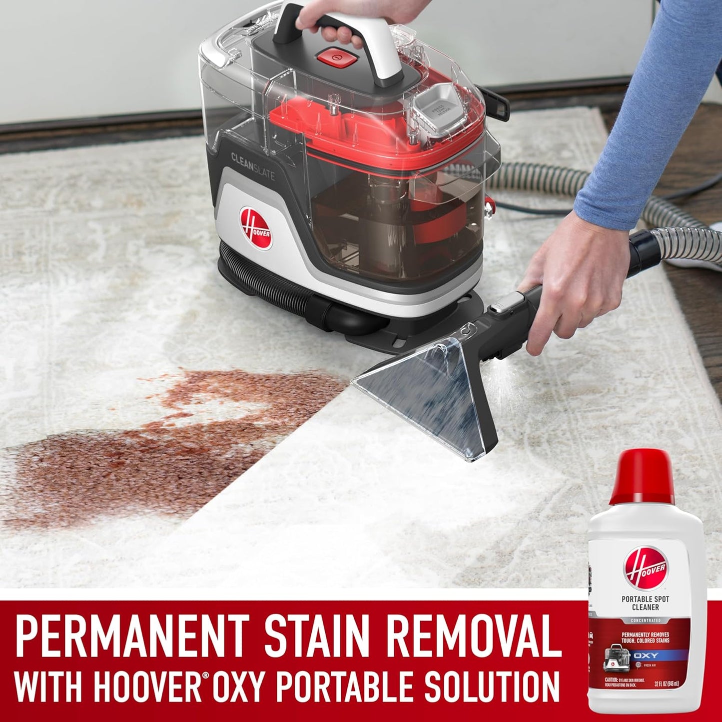 Hoover CleanSlate Carpet & Upholstery Spot Cleaner, Stain Remover, Portable, FH14000V, White