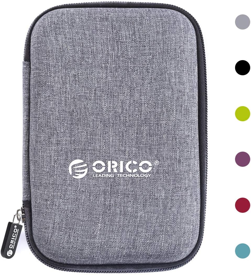 ORICO 5 Pack External Hard Drive Case 2.5 Inch Shockproof Hard Drive Bag Travel Electronics Organizer Carry Case for WD, Toshiba, Seagate, Samsung, Hitachi Hard Drive and Accessories like SD Card, USB Cable, Power Bank, Earphone, Black