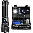 Flashlight rechargeable, 990000 High Lumens LED Flash Light, Super Bright Zoomable Lampe with LCD Digital Display, 5Modes Brightest Flashlights, Powerful Tactical Flashlight for Emergency Camping Gift