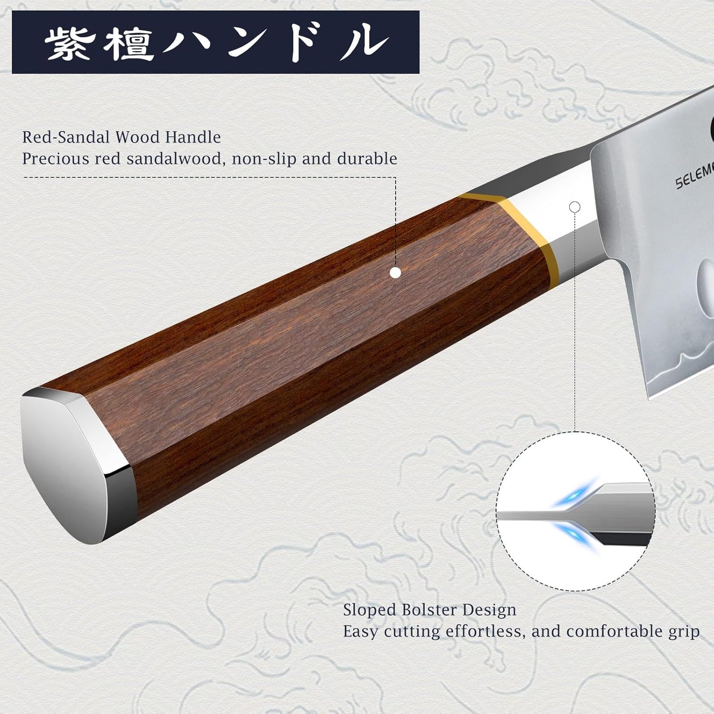 HOSHANHO Fillet Knife 7 Inch, Professional Japanese Super Steel Boning Knife for Meat Chicken Cutting, Japanese Fish Fillet Knife with Ergonomic Red Sandal Wooden Handle