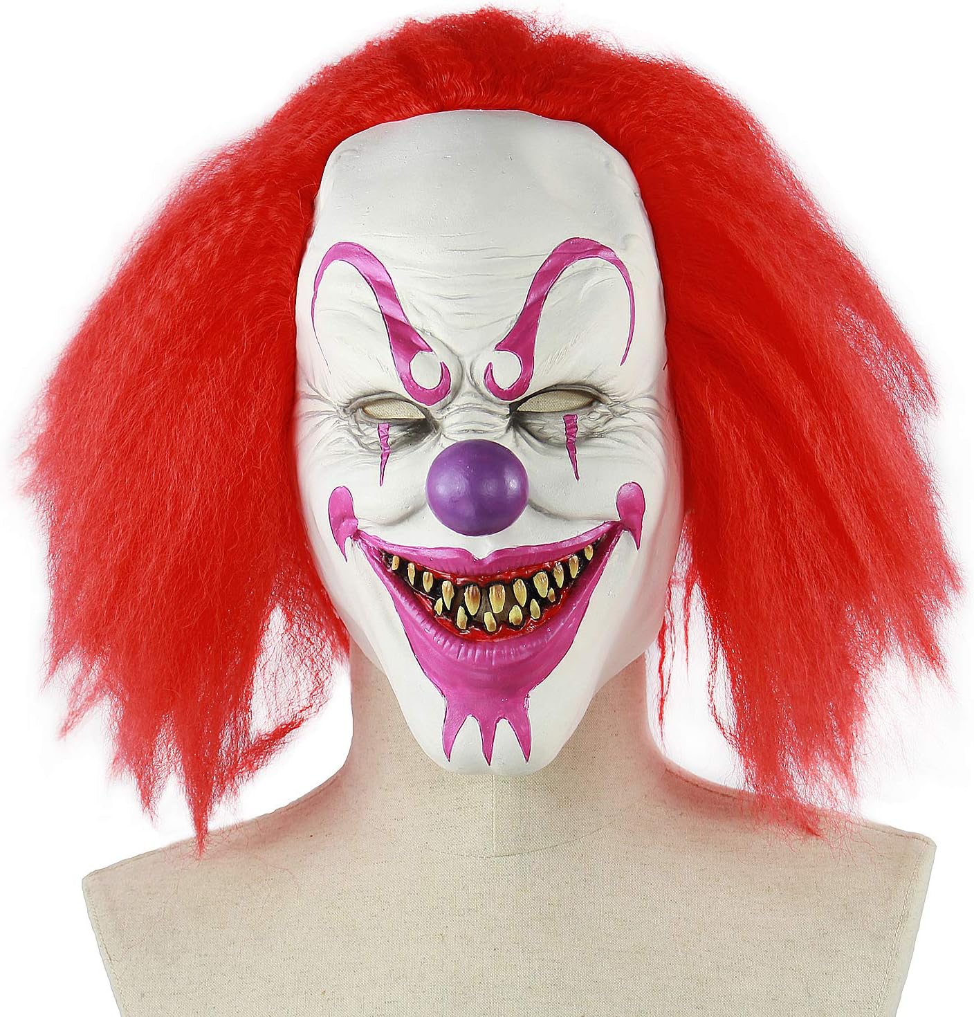 Scary and Sinister Halloween Clown Masks, Costume Cosplay Props, Adult Latex Clown Masks,Horror,Devil