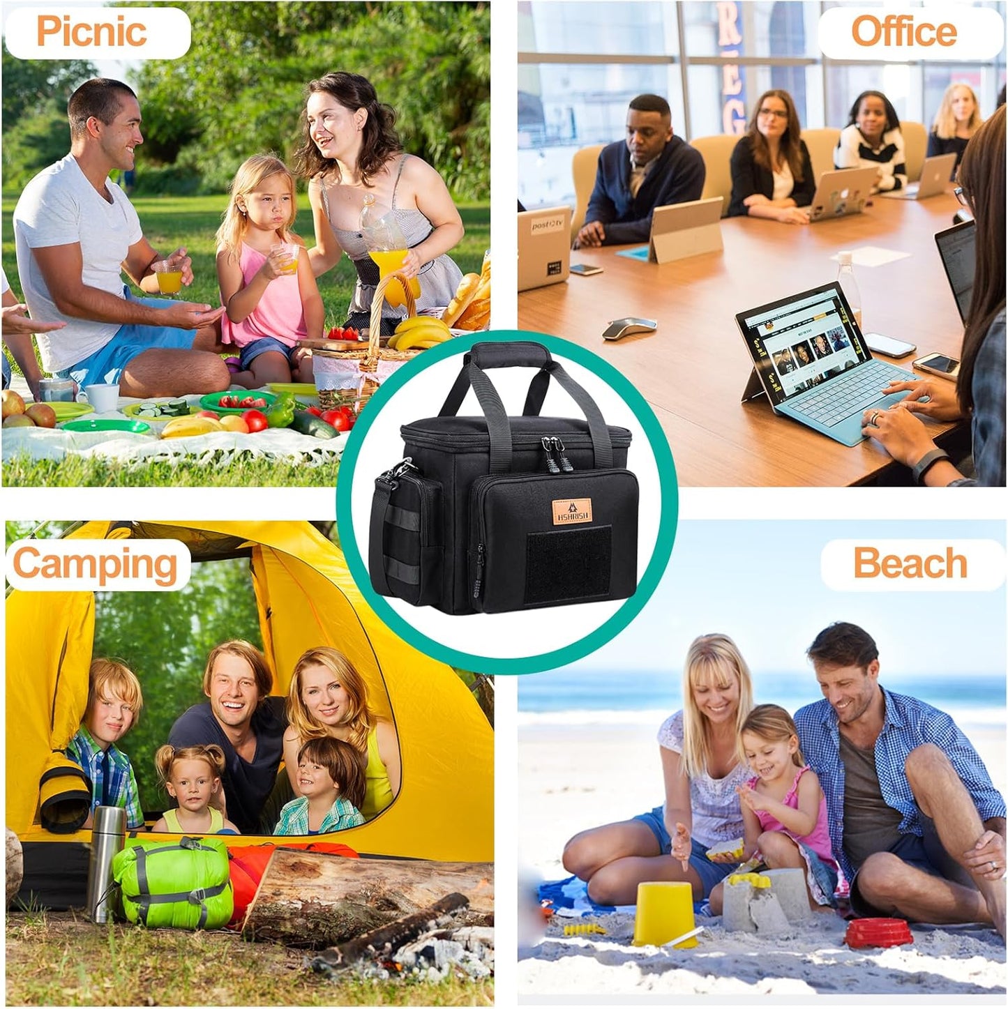 HSHRISH Tactical Large Lunch Bag for Men,Leakproof Insulated Lunch Box, Durable Soft Cooler Bag with Shoulder Strap Lunch Pail for Work Shifts Outdoor