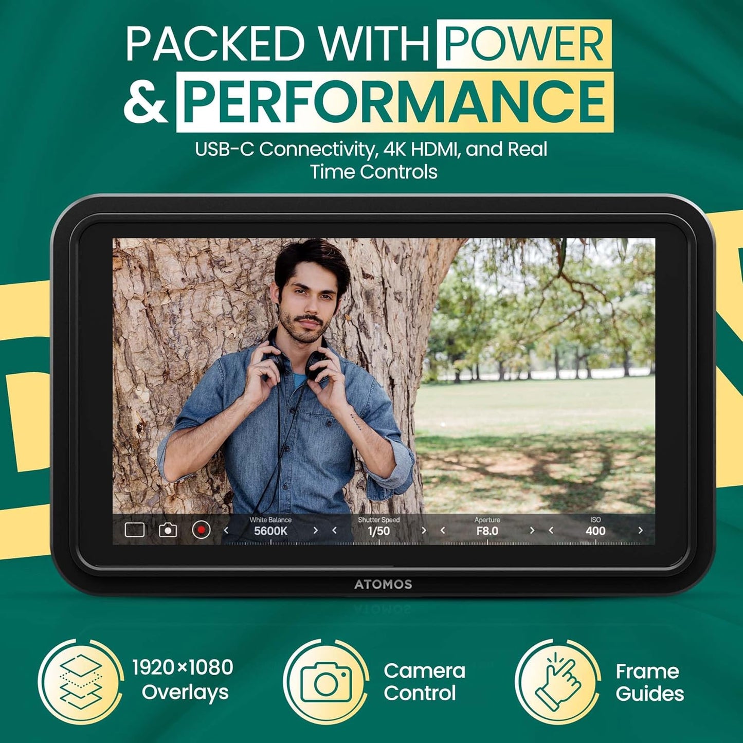 Atomos Shinobi II 5.2" HDMI HDR Monitor – 1500-nit Bright Touchscreen, 4K HDMI Input, AtomHDR, USB-C Power & Camera Control