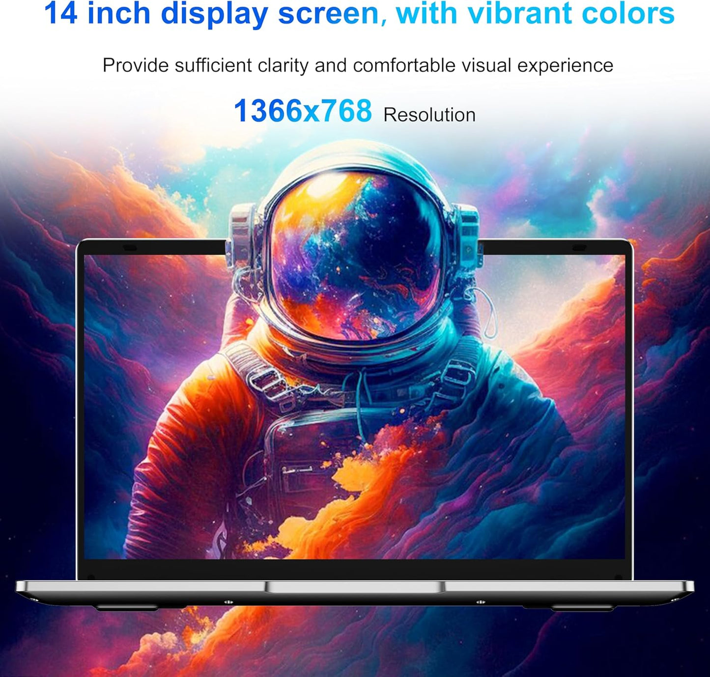 Laptop Computer 14.1 inch Laptop 6GB RAM 128GB SSD, Dual-Core Cerelon N4000 (up to 2.6GHz) Ordinateur-Portable Laptop PC, 2.4G/5G WiFi, BT 5.0, USB3.0, Mini HDMI, 3 Ports USB-C Hub