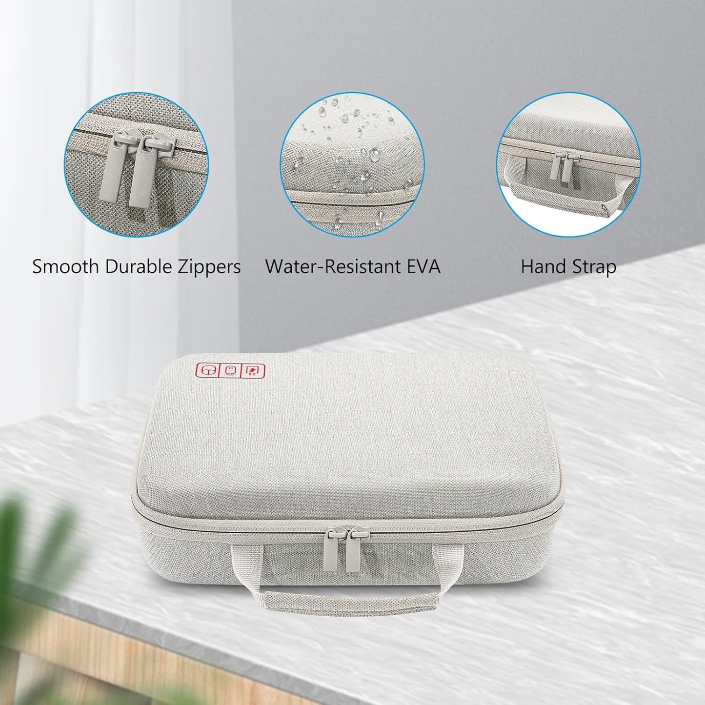 ProCase Hard Travel Electronic Organizer Case for MacBook Power Adapter Chargers Cables Power Bank Apple Magic Mouse Apple Pencil USB Flash Disk SD Card Small Portable Accessories Bag -L, Black