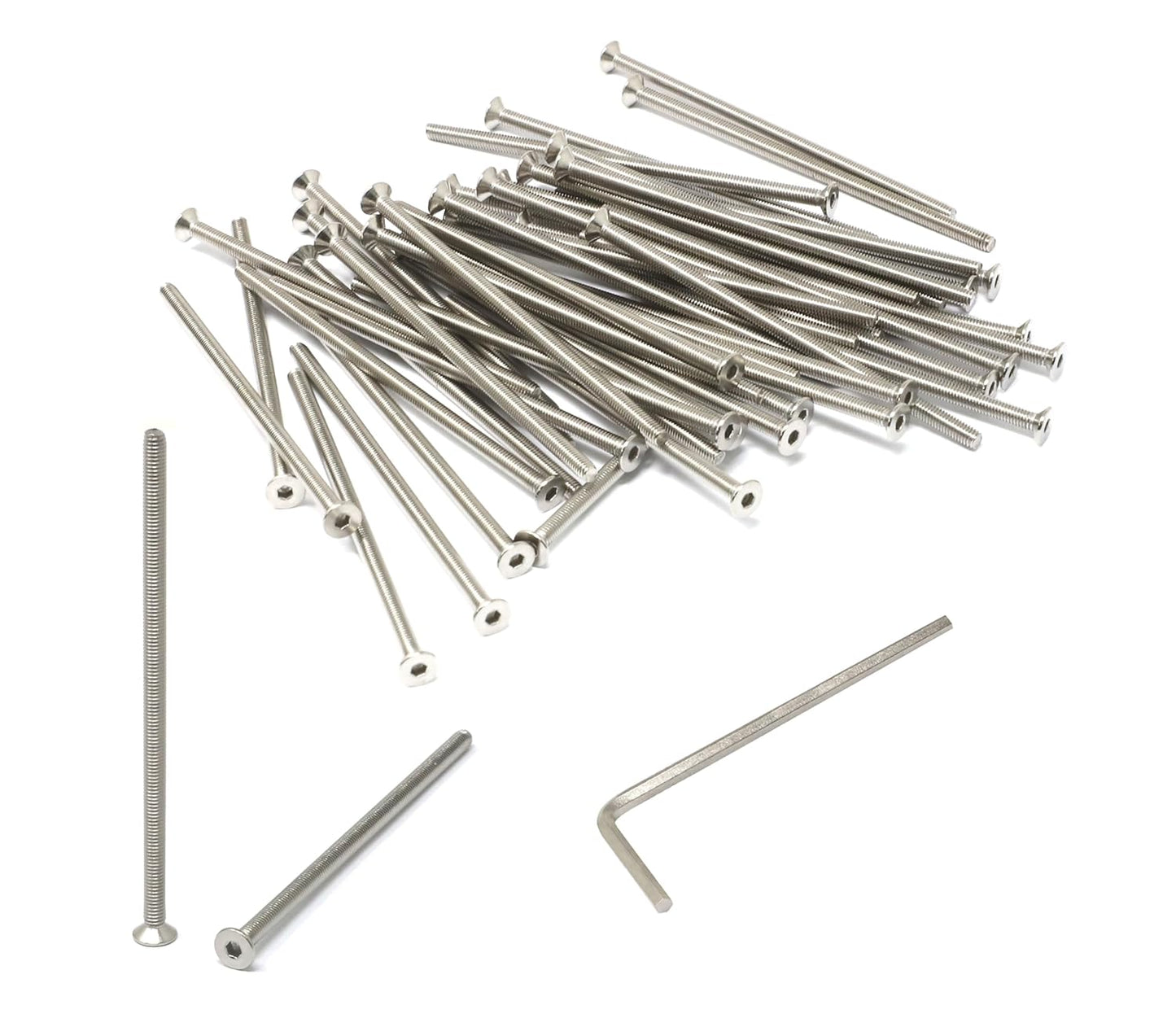 iexcell 5 Pcs M8 x 80mm Thread Pitch 1.25 mm Stainless Steel 304 Hex Socket Flat Head Cap Screws Bolts Kit