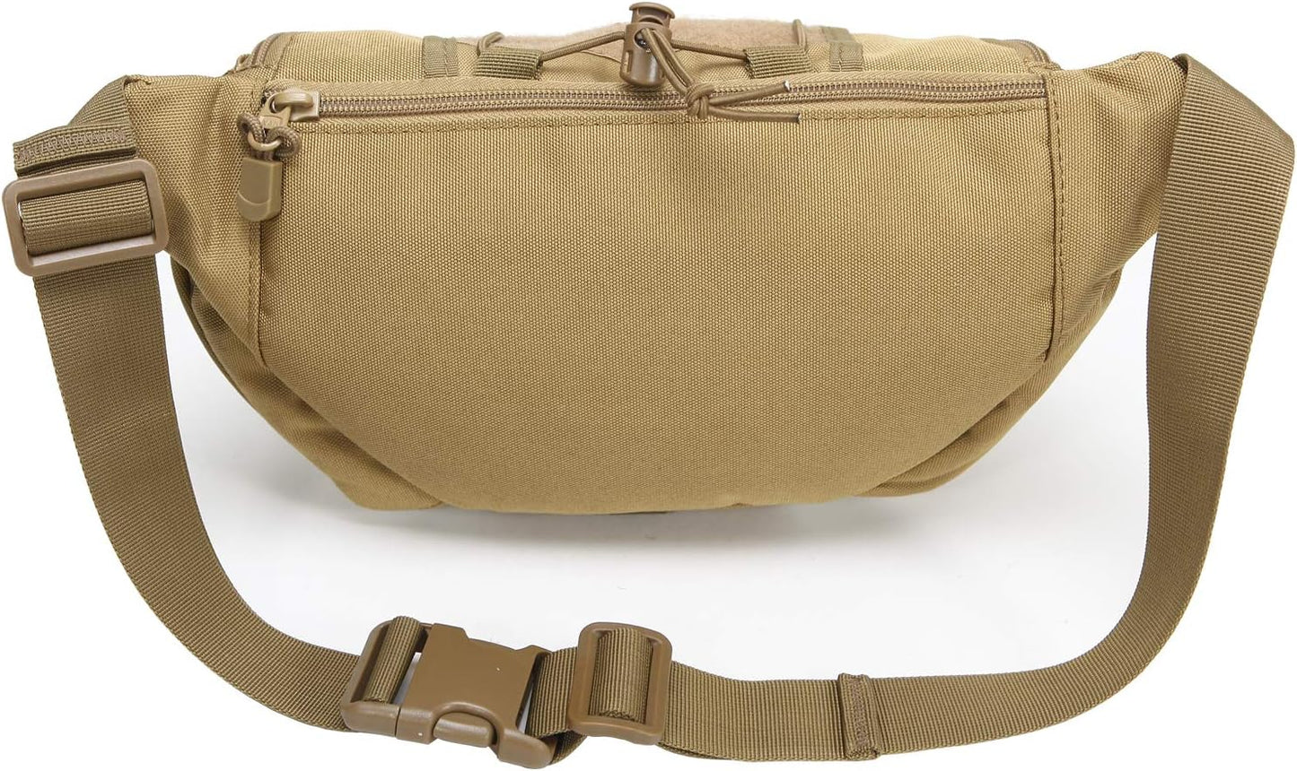 Tactical Fanny Pack Military Waist Bag Pack Utility Hip Pack Bag with Adjustable Strap Waterproof for Outdoors Fishing Cycling Camping Hiking Traveling Hunting Shopping Dog Walking