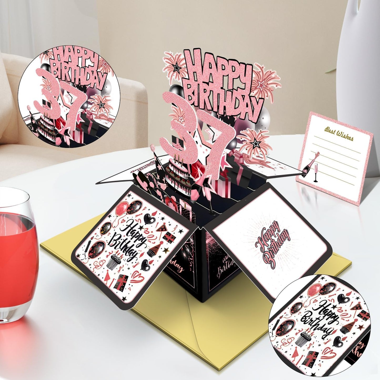 70th Birthday Card, 70th Birthday Decorations for Women Men, Happy Birthday 3D Cards for 70 Year Old Grandpa Grandma, Birthday Gift Box for Mother Dad