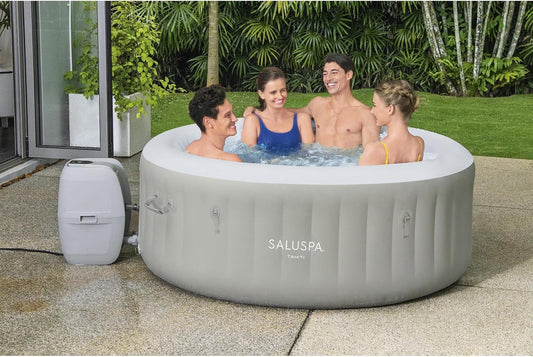 Bestway 60008R SaluSpa Tahiti Airjet Hot Tub Spa, 4 Person, 71" x 71" x 26"/1.80m x 1.80m x 66cm