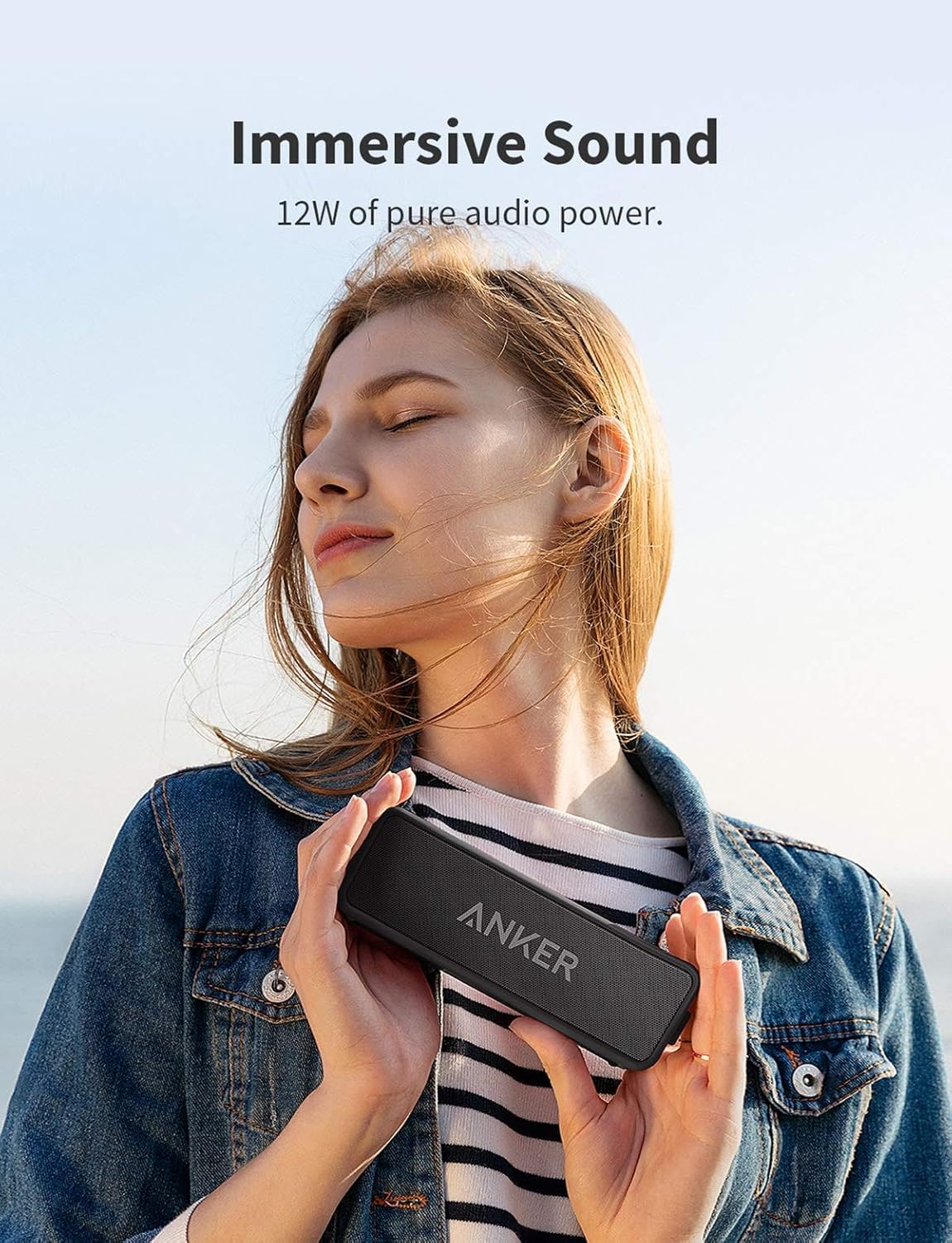 Anker SoundCore 2 Portable Bluetooth Speaker with Better Bass, 24-Hour Playtime, 66ft Bluetooth Range, IPX7 Water Resistance & Built-in Mic, Dual-Driver Wireless Speaker (Red)