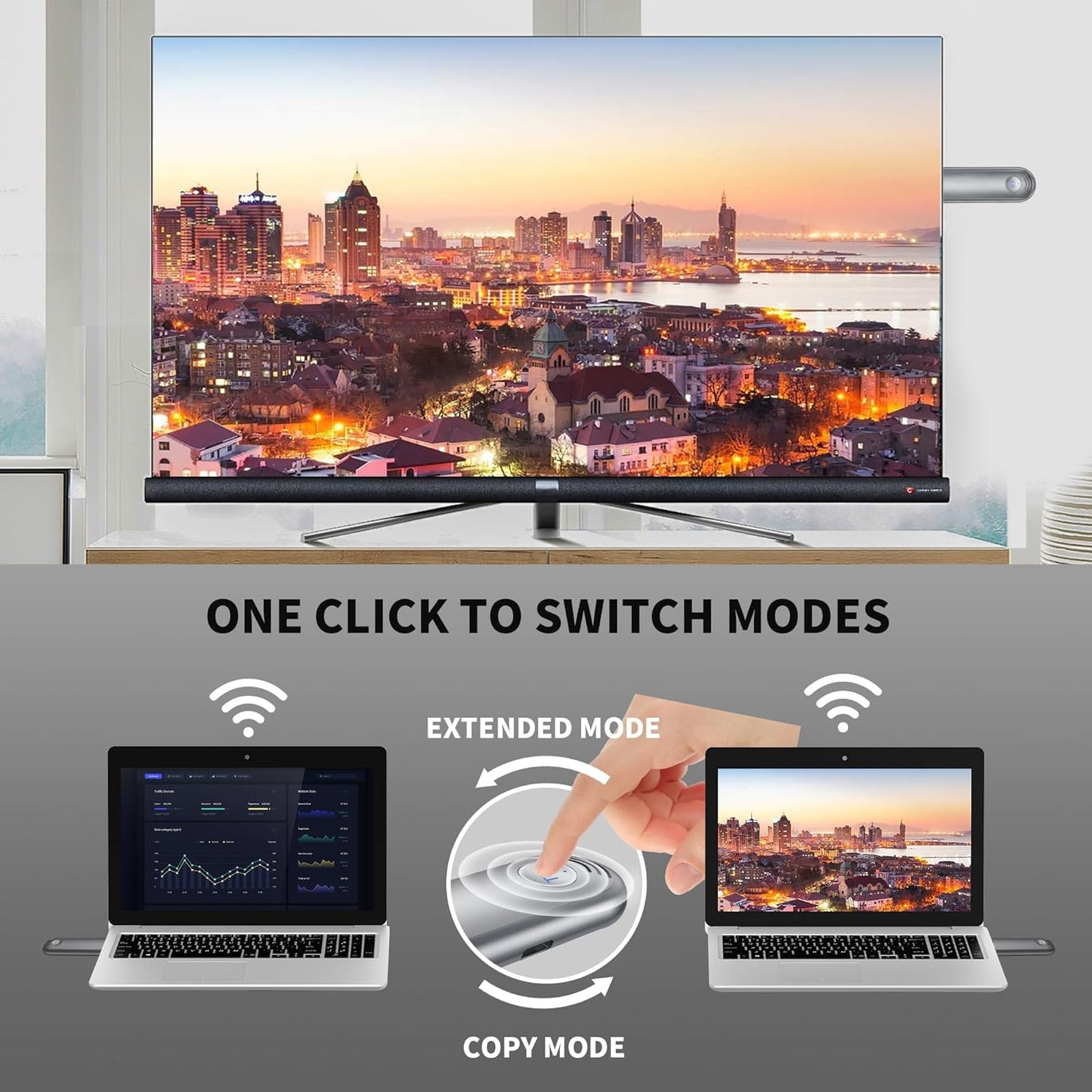 Wireless HDMI Transmitter and Receiver, Plug & Play Portable 2.4G/5G Wireless HDMI Extender Kit for Streaming Video and Audio to Monitor from Laptop/PC/TV