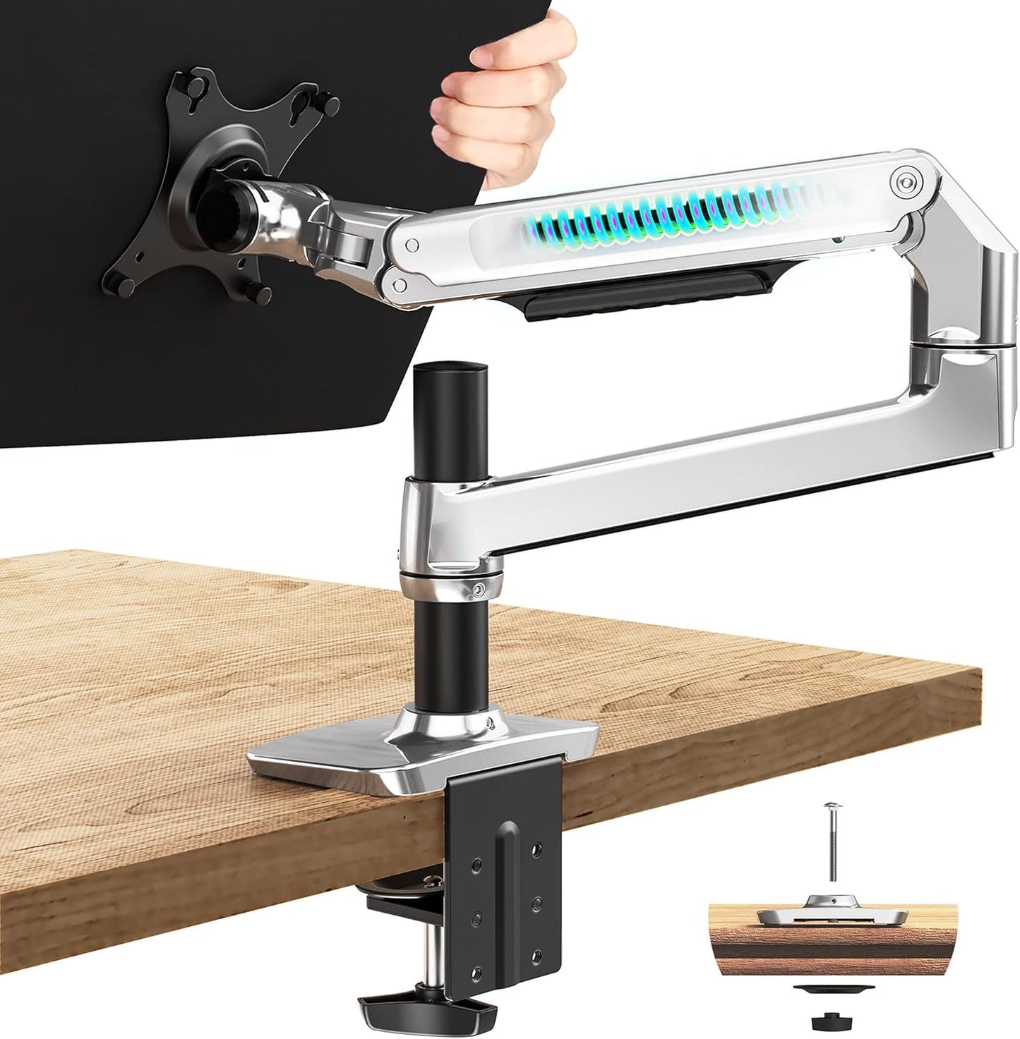 ErgoUnion Dual Monitor Stand for Desk, Vertical Dual Monitor Mount with Wide Range of Motion, Dual Monitor Arm for 17-40" Screen up to 25 lbs Each, Computer Monitor Stand for 2 Monitors - Black