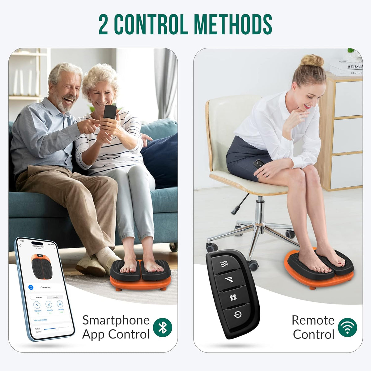 Snailax Vibration Foot Massager with Heat,Remote Control, Electric Foot Legs Back Massager Machine, 3 Levels Vibration Intensity & 3 Massage Modes, Gifts for Women Men - PuriLite