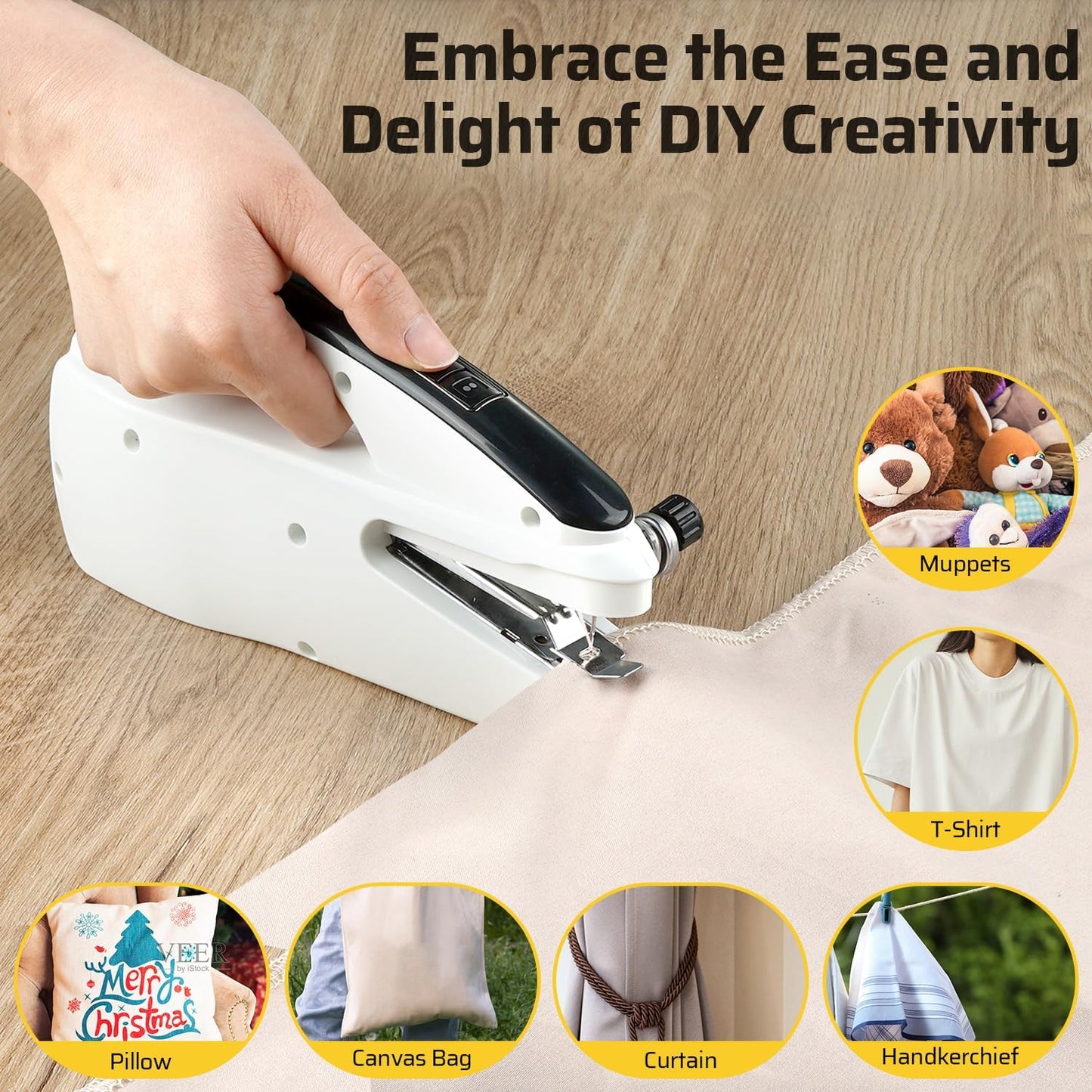 Handheld Sewing Machine, Dual Speed Hand Held Sewing Machine, Sewing Mini Portable Machine for Beginners, Adults, DIY, Home, Travel-G3