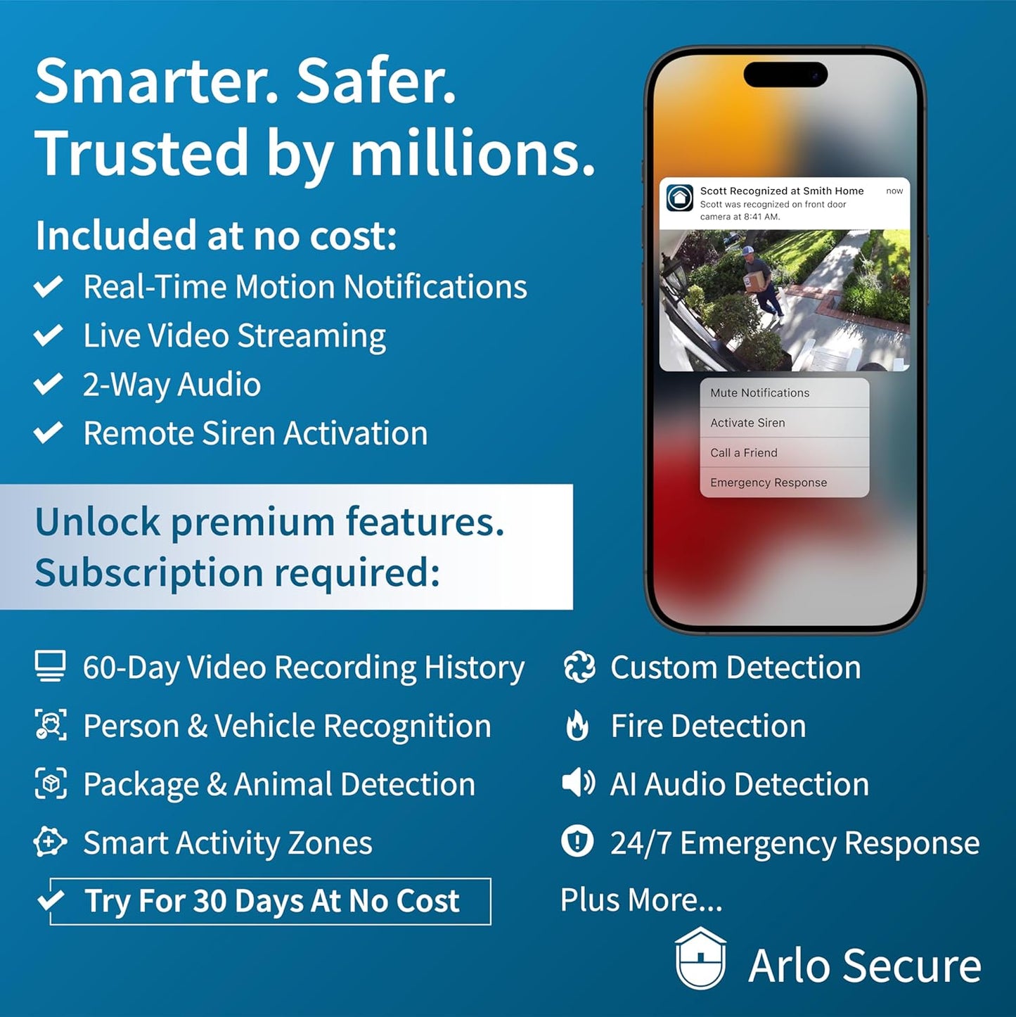 Arlo Pro 5S Spotlight Security Camera 2K HDR | Outdoor | Wire-Free with Spotlight | Dual-Band Wi-Fi Connects to The Strongest Network | 12X Zoom, 2-Way Audio, Color Night Vision, White, 4 Cameras