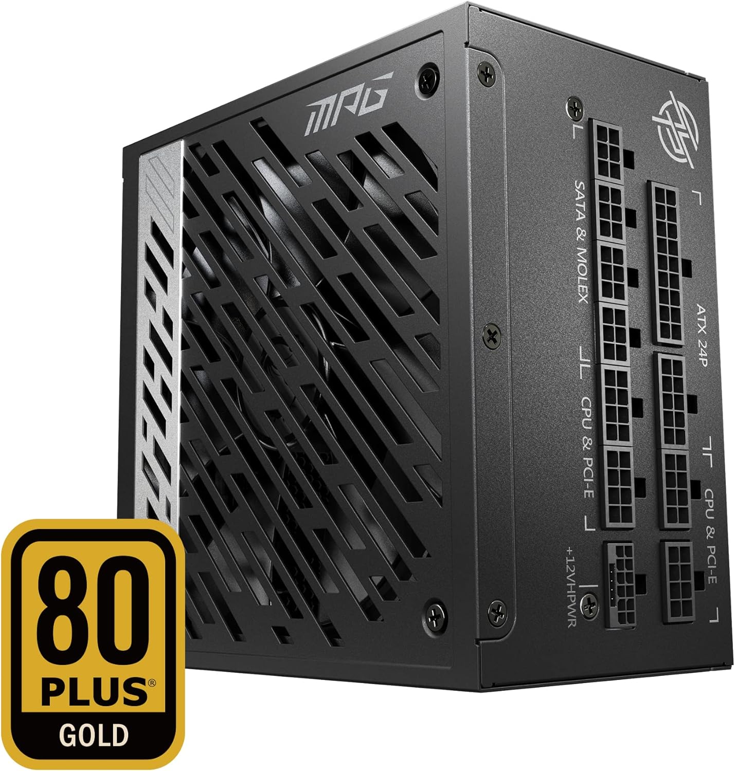 MSI MPG A1250GS PCIE5, 80 Plus Gold Full Modular 1250W Power Supply, 12V-2x6 Cable, ATX 3.1 & PCIE 5.1 Ready