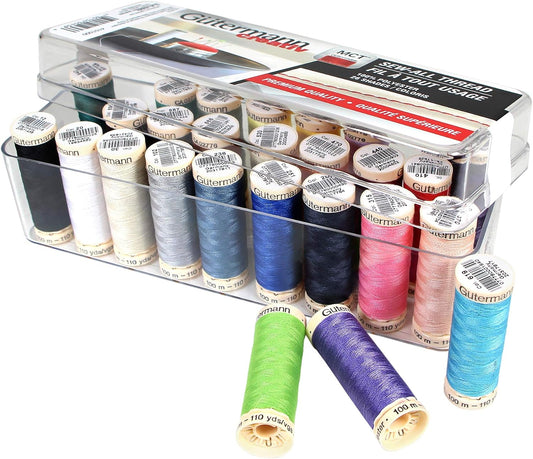 GÜTERMANN 26 pc MCT Sew-All 100m - Thread Set in Acrylic Box - Assorted Colours