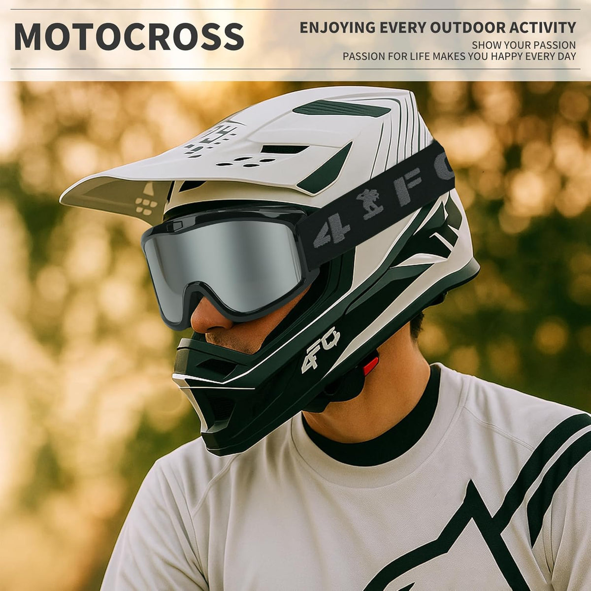 4-FQ Upgraded Motocross Goggles, Motorcycle Gear ATV Dirt Bike Riding Racing MX & MTB Eyewear - PuriLite