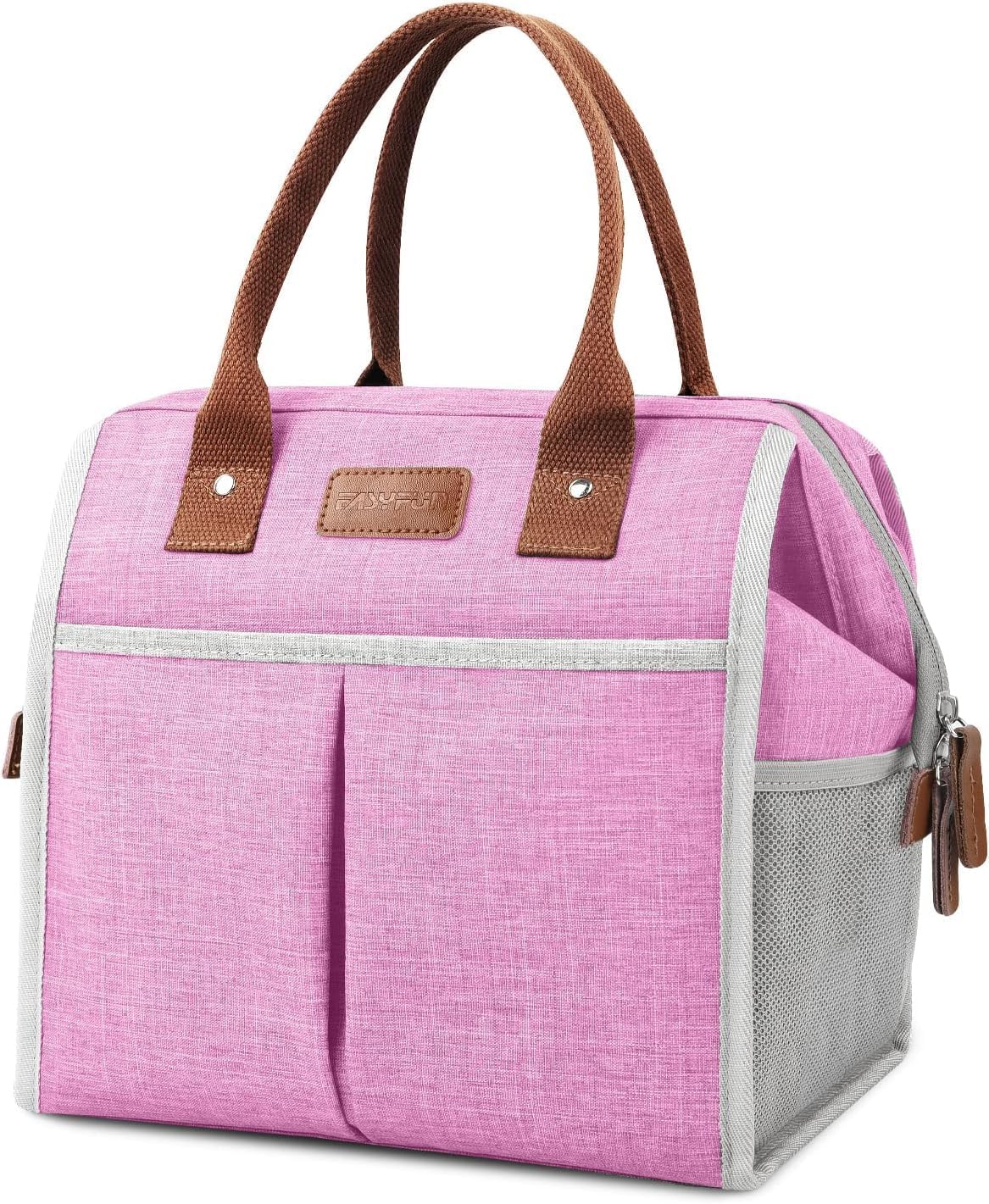 Lunch Bag for Women & Men, Insulated Lunch Box Cooler Tote Bags, Adult Reusable Lunch Boxes with Water Resistant for Work, Travel and Picnic (Grey)