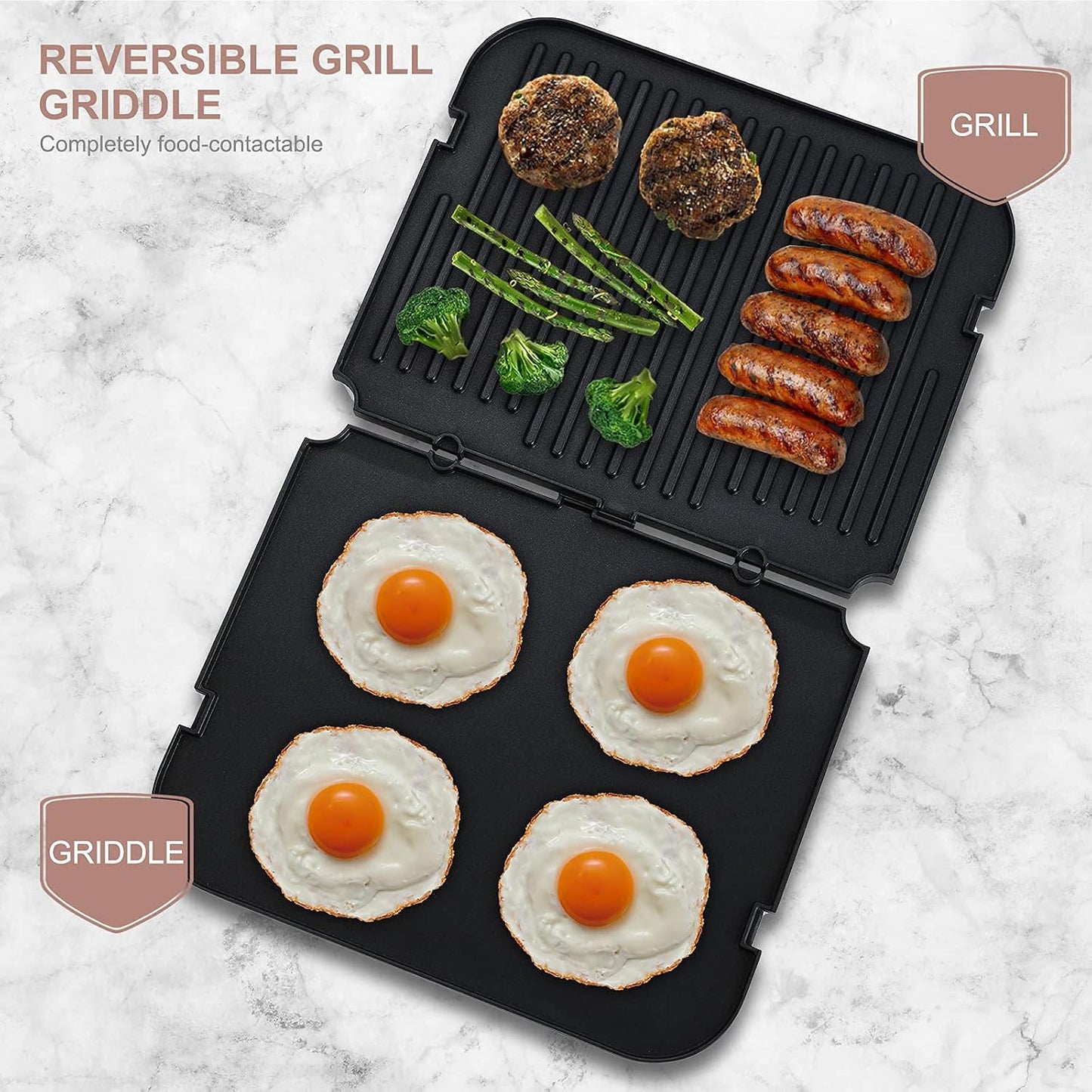 Griddler Plates Replacement for Cuisinart Griddler GR-4NP1 5-in-1,as Cuisinart Griddler Plates Replacement Cusinart Grilled Plate Cuisinart Griddle Accessories,BPA Free, 2Pcs